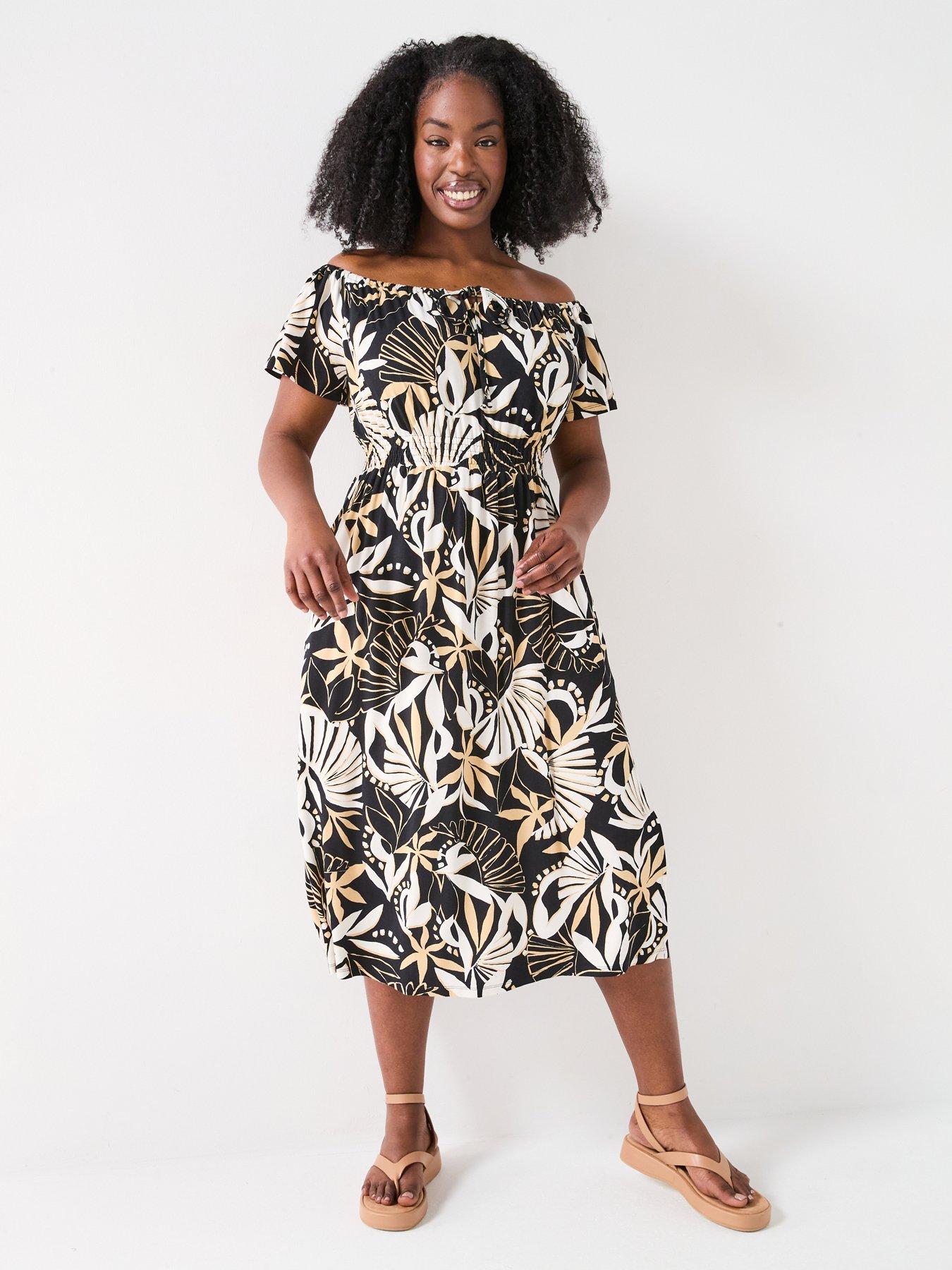 undefined Bardot Midi Dress - Print