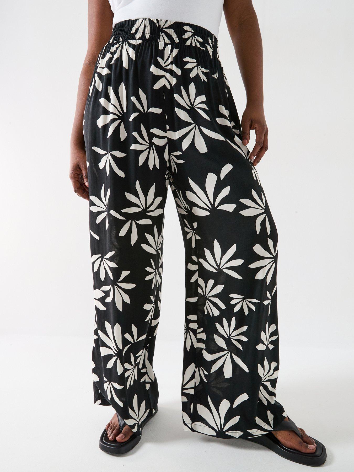 undefined Printed Wide Leg Trouser