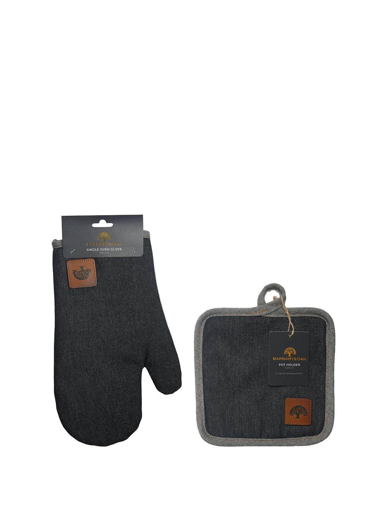 Tower Denim 20cm Pot Holder + Denim Single Oven Glove