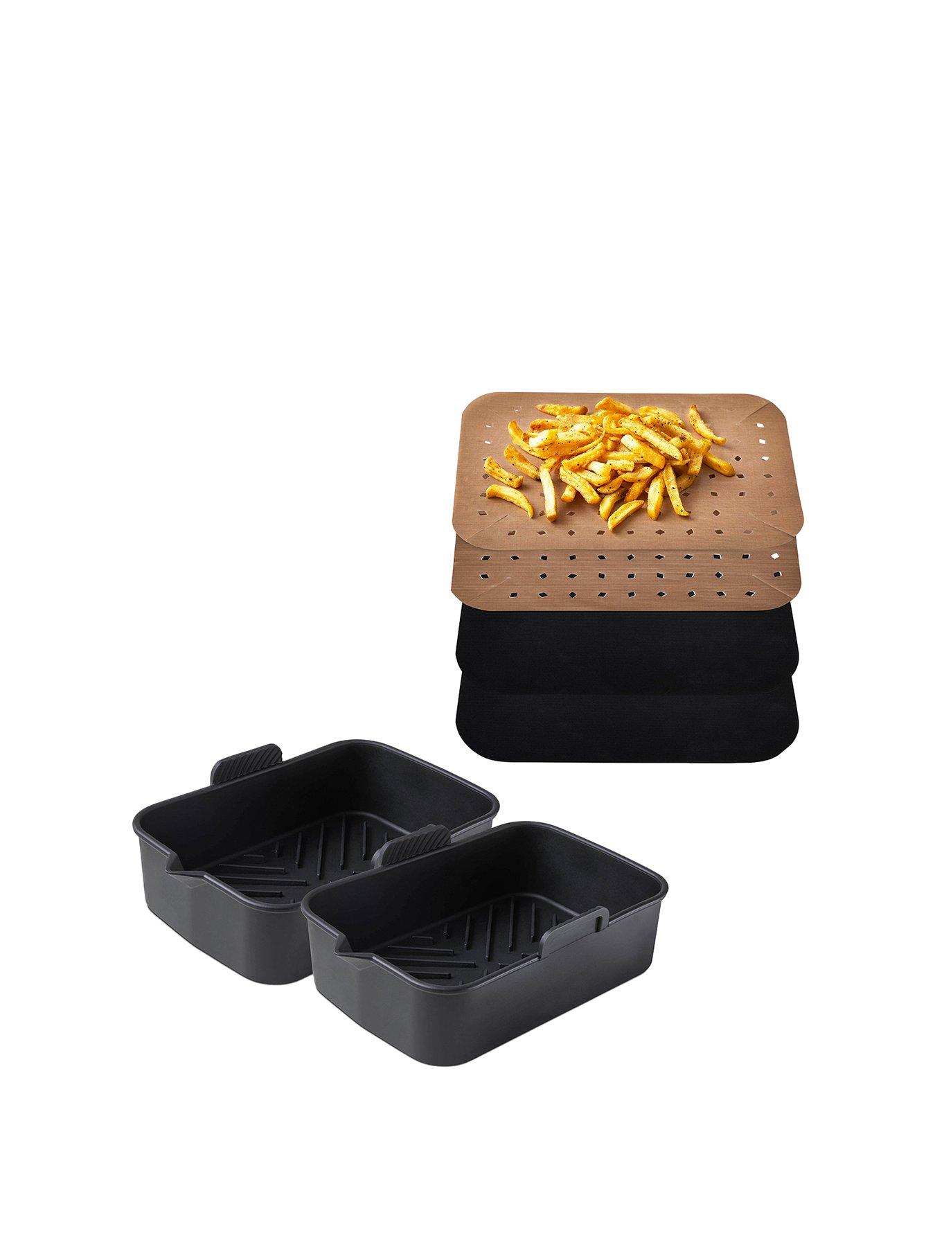 undefined 2 X Rectangular Solid Trays + 4 Pk 9l Dual Air Fryer Liners