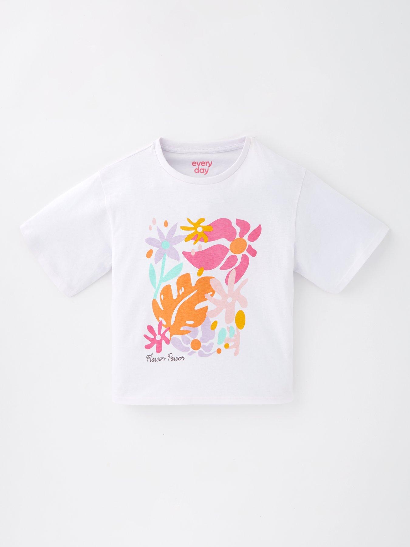 undefined Girls Floral T-Shirt - White