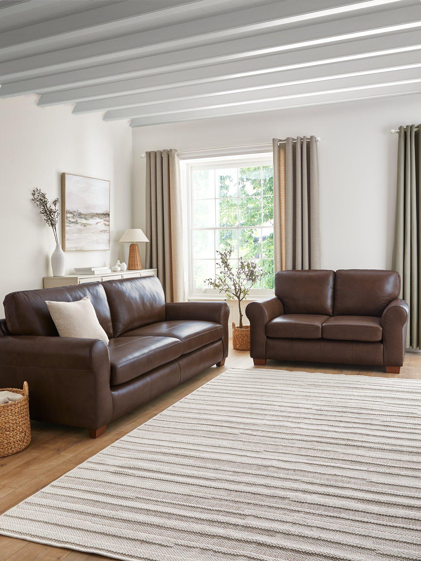 undefined Bailey 3 Seater + 2 Seater Leather Sofa Set (Buy  &  SAVE!) - FSC® Certified