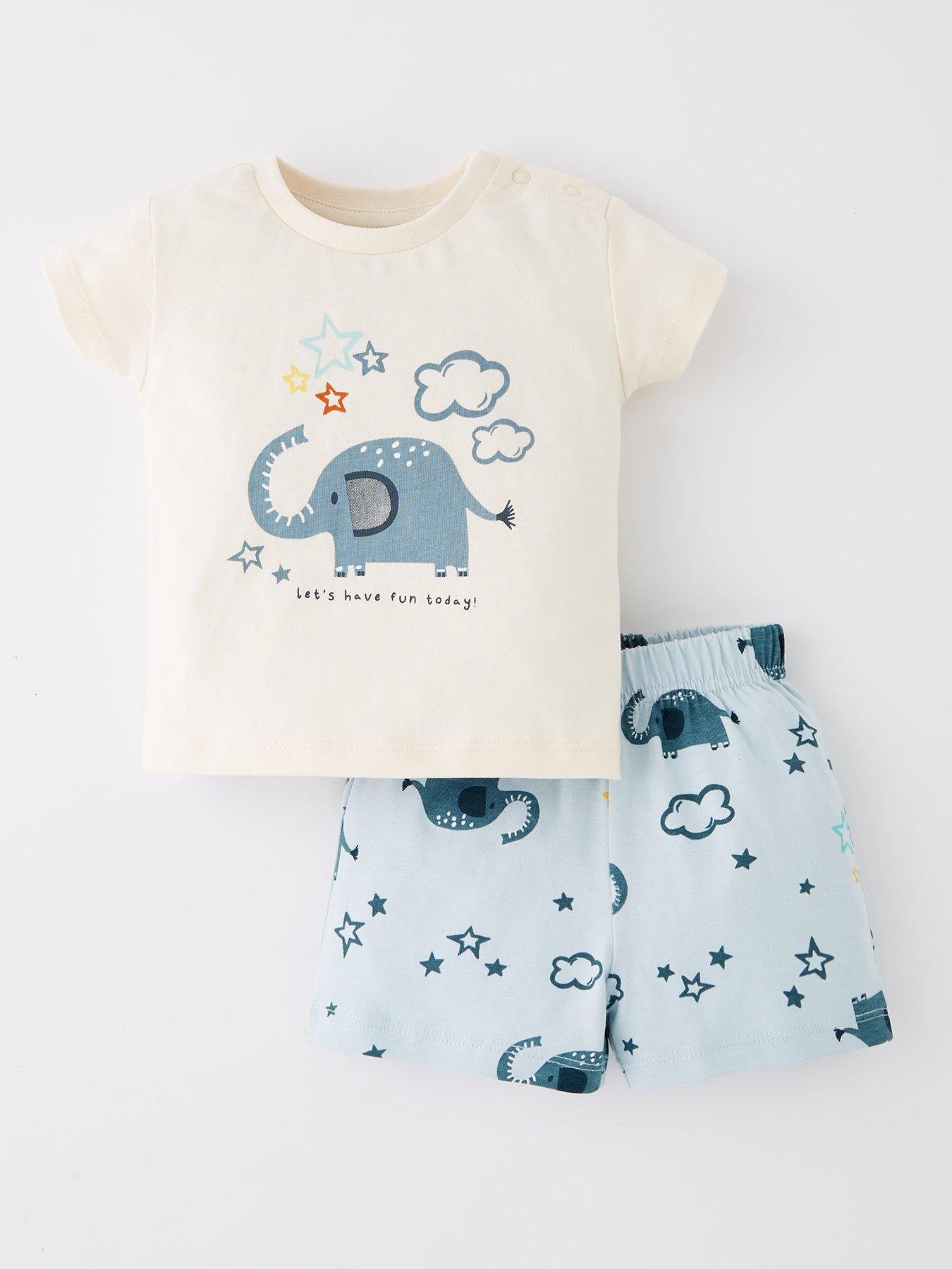 undefined Baby Boys Elephant T-shirt And Short Set - Multi