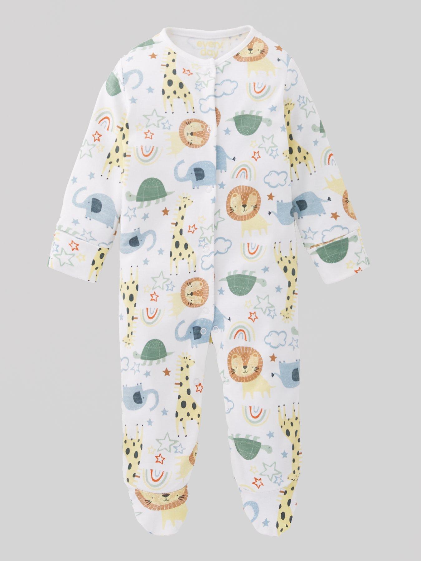 Image 2 of 5 of Everyday Baby Boys Safari 3 Pack Sleepsuit - Multi