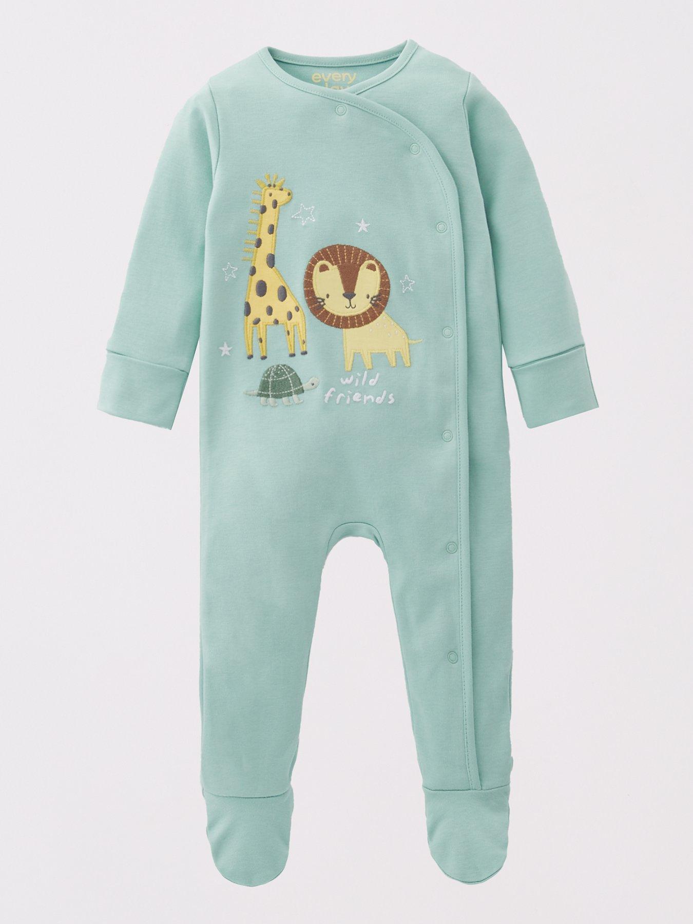 Image 3 of 5 of Everyday Baby Boys Safari 3 Pack Sleepsuit - Multi