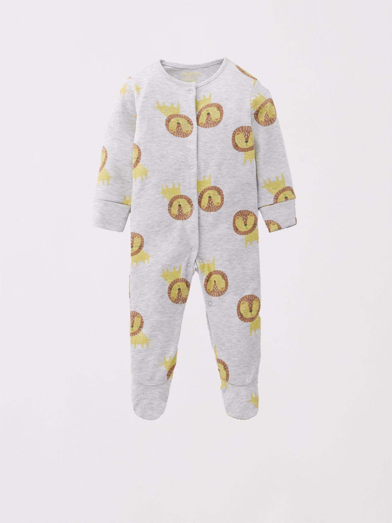 Image 4 of 5 of Everyday Baby Boys Safari 3 Pack Sleepsuit - Multi