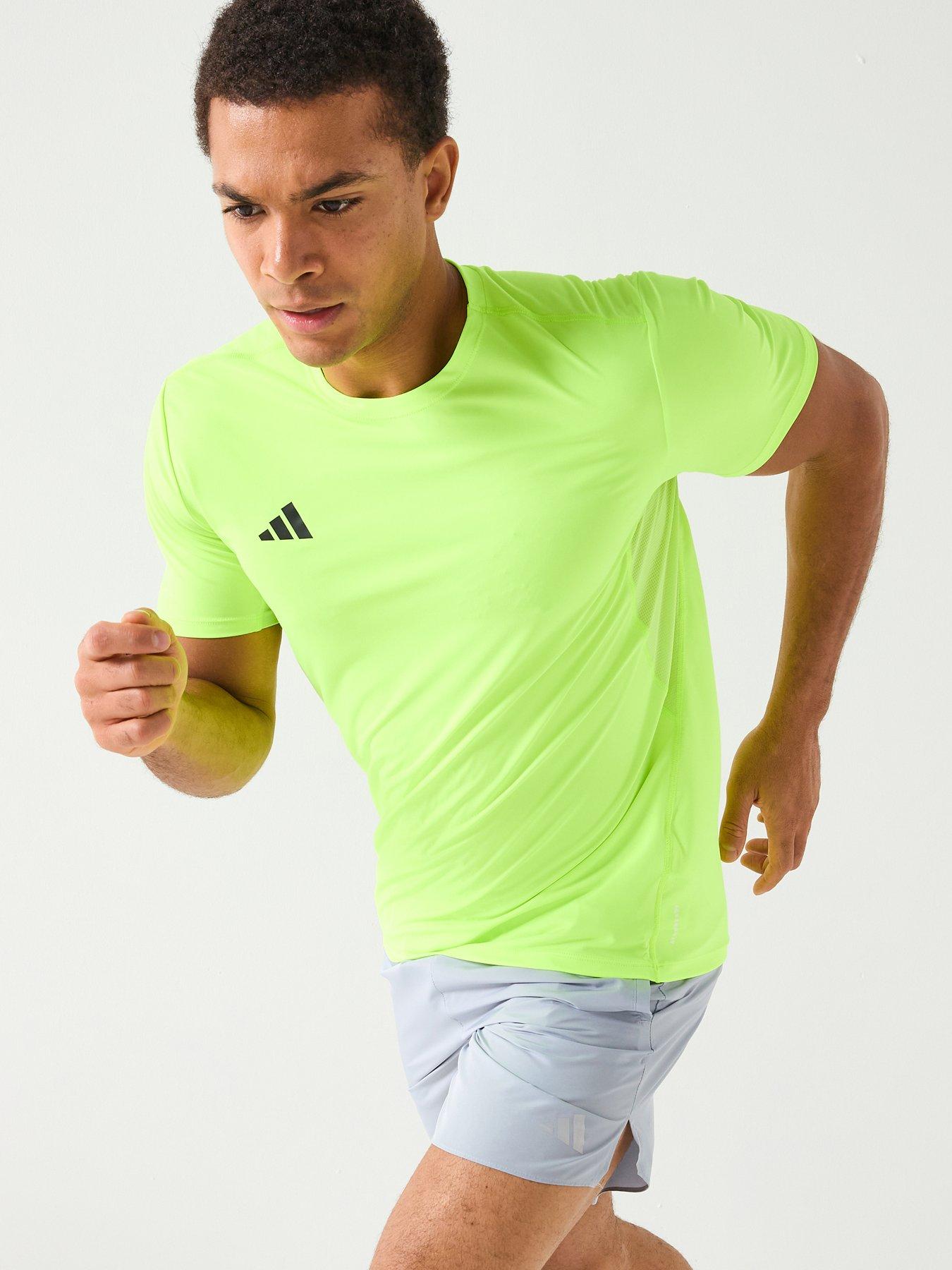 adidas Adizero Essentials Running T-Shirt, Green, Size 2Xl, Men