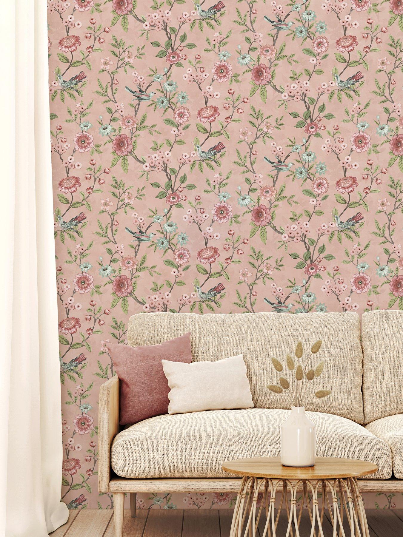 Image 3 of 5 of Fine Decor Eleanor Floral Wallpaper in Pink