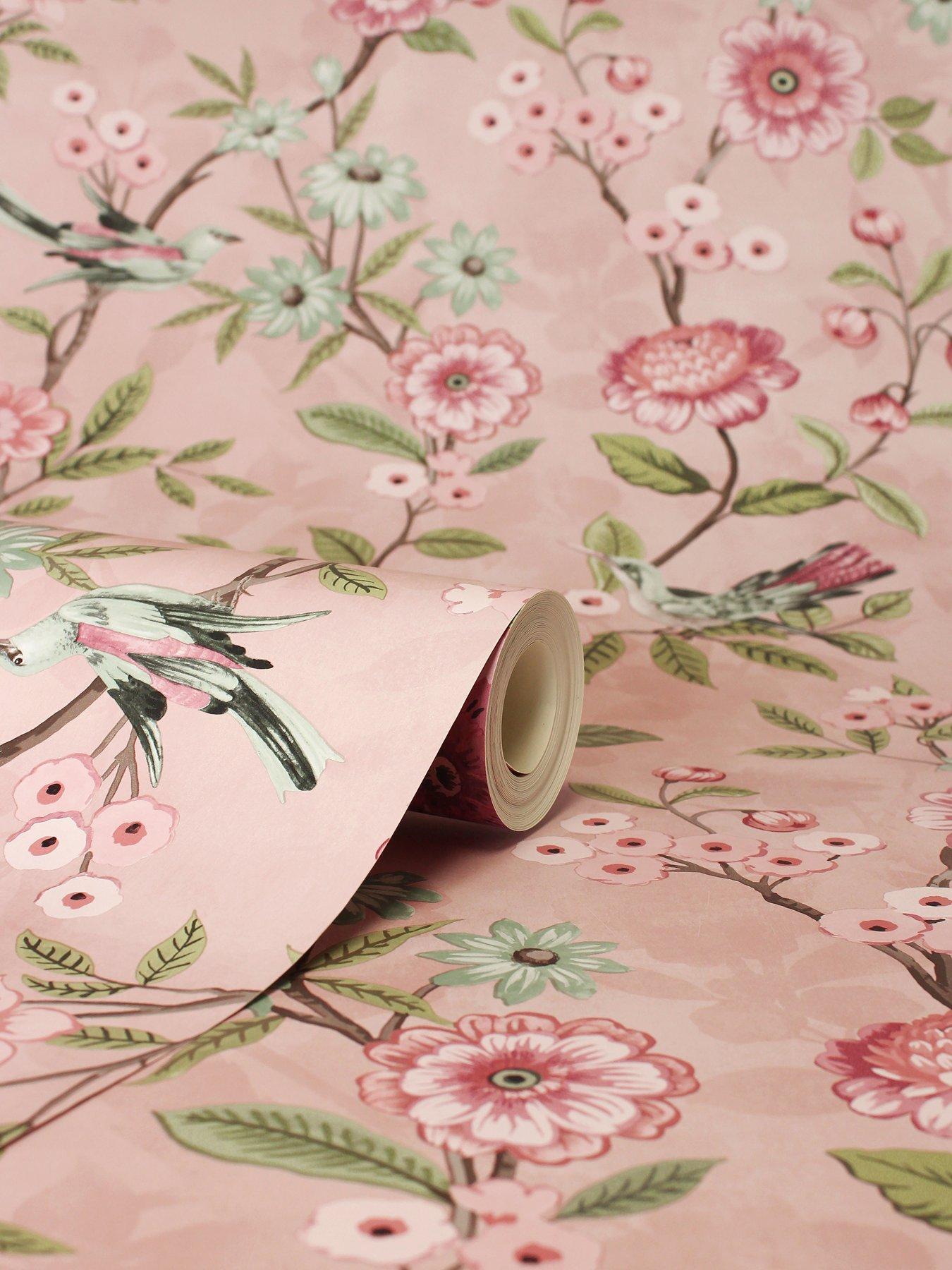 Image 4 of 5 of Fine Decor Eleanor Floral Wallpaper in Pink