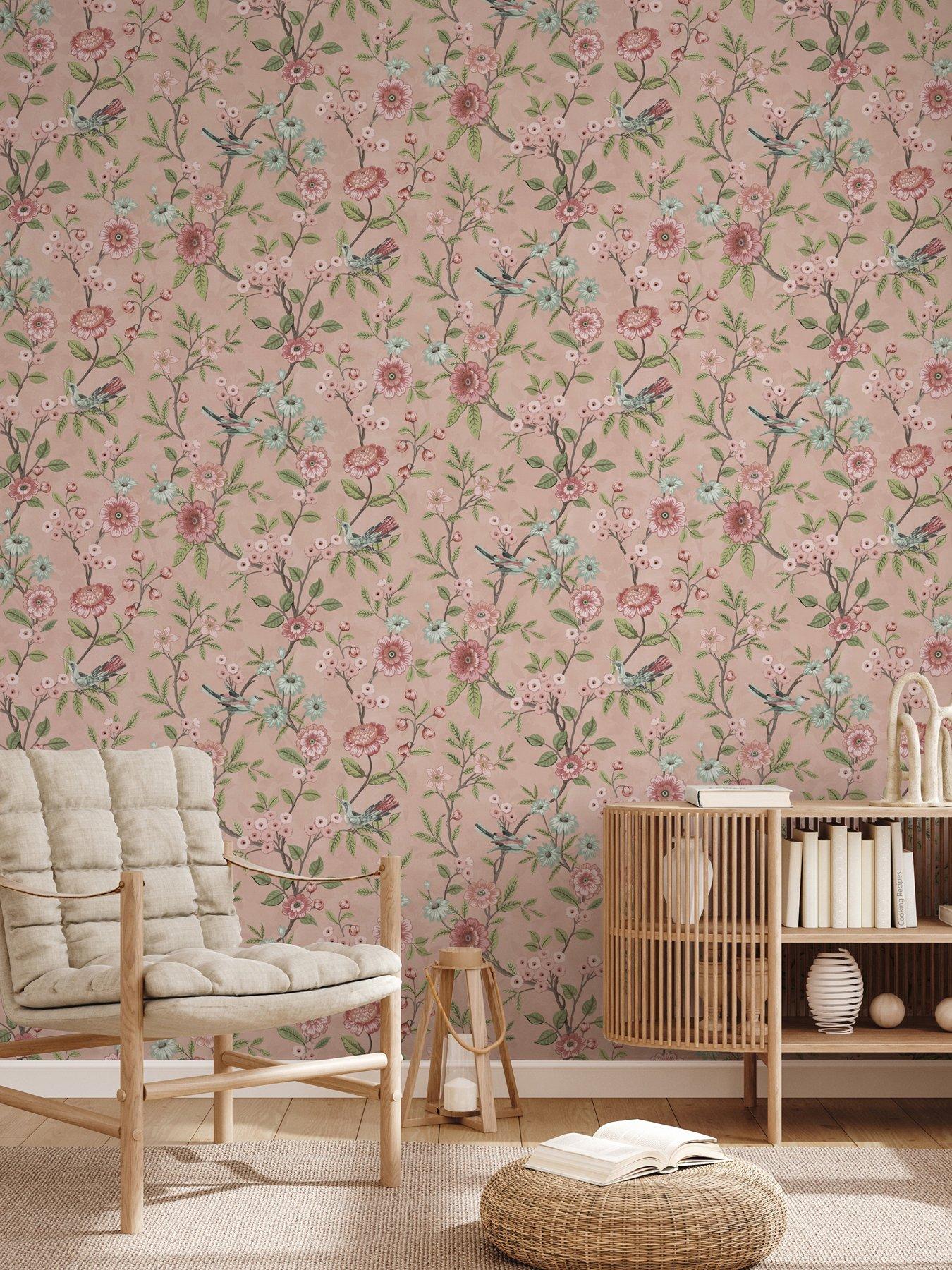 Image 5 of 5 of Fine Decor Eleanor Floral Wallpaper in Pink