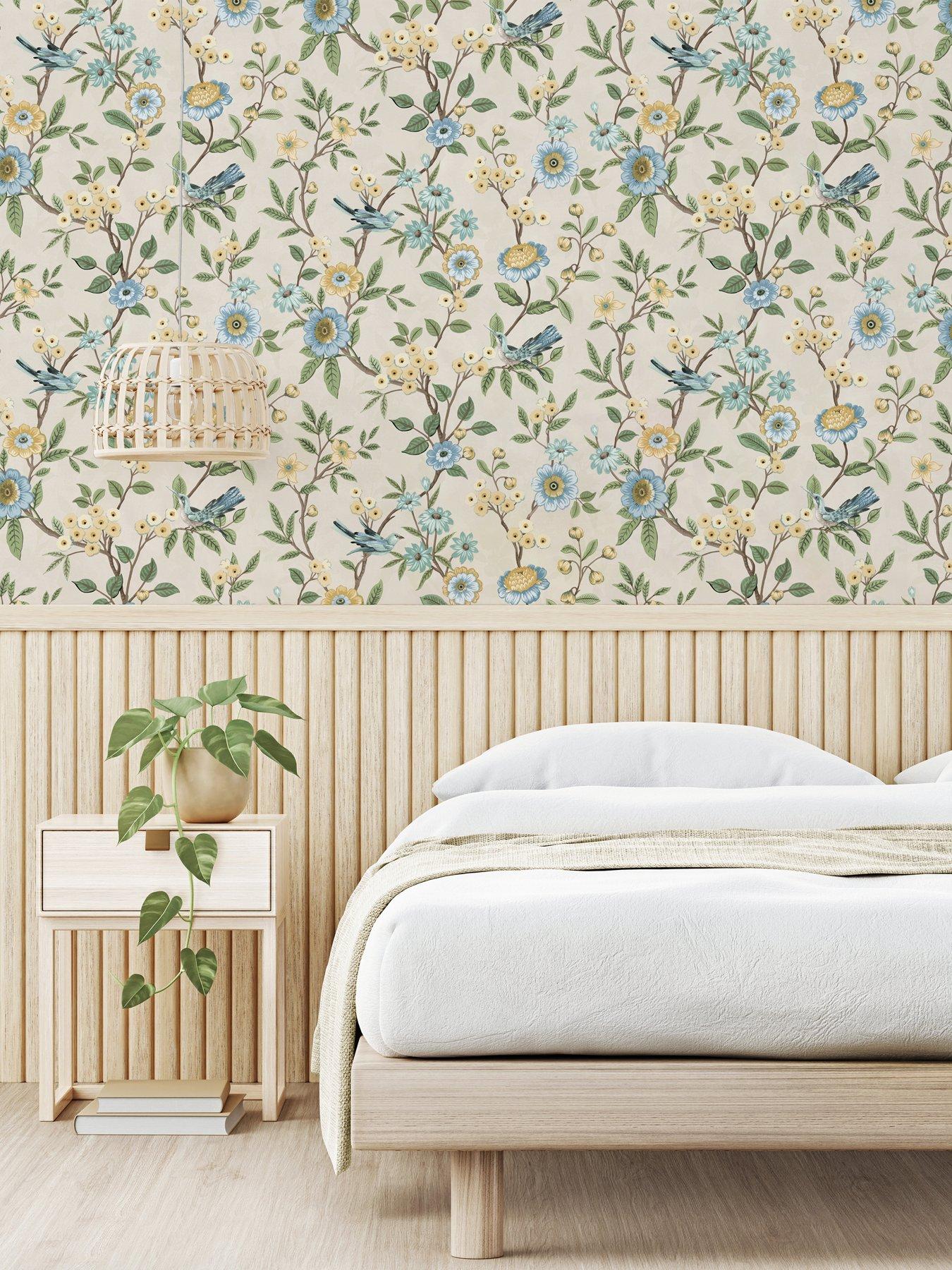 Product photograph of Fine Decor Eleanor Floral Wallpaper In Cream from very.co.uk