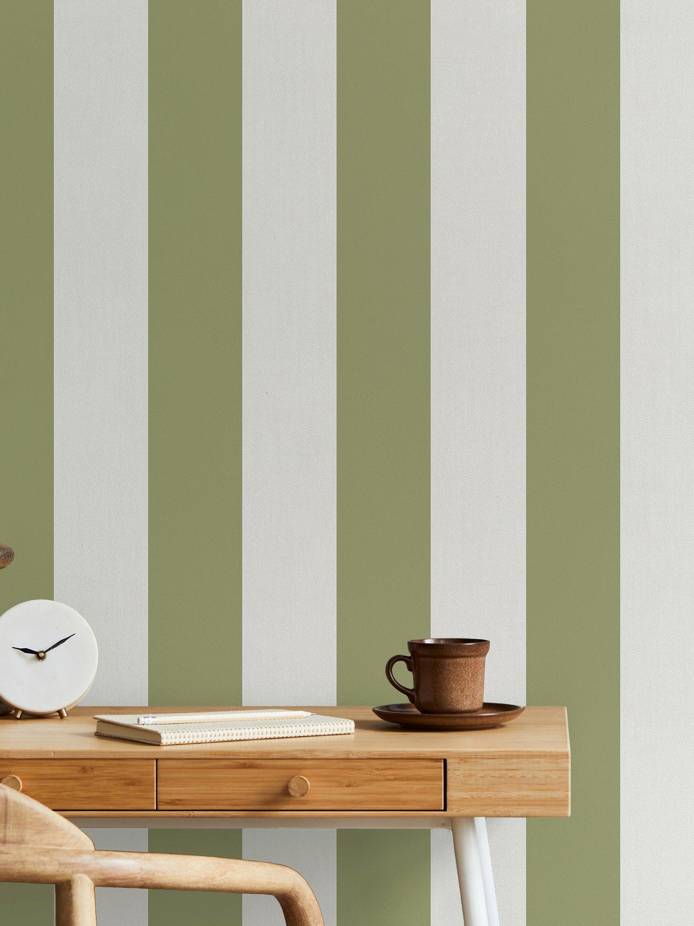 Image 5 of 5 of Fine Decor Juliette Stripe Wallpaper in Green