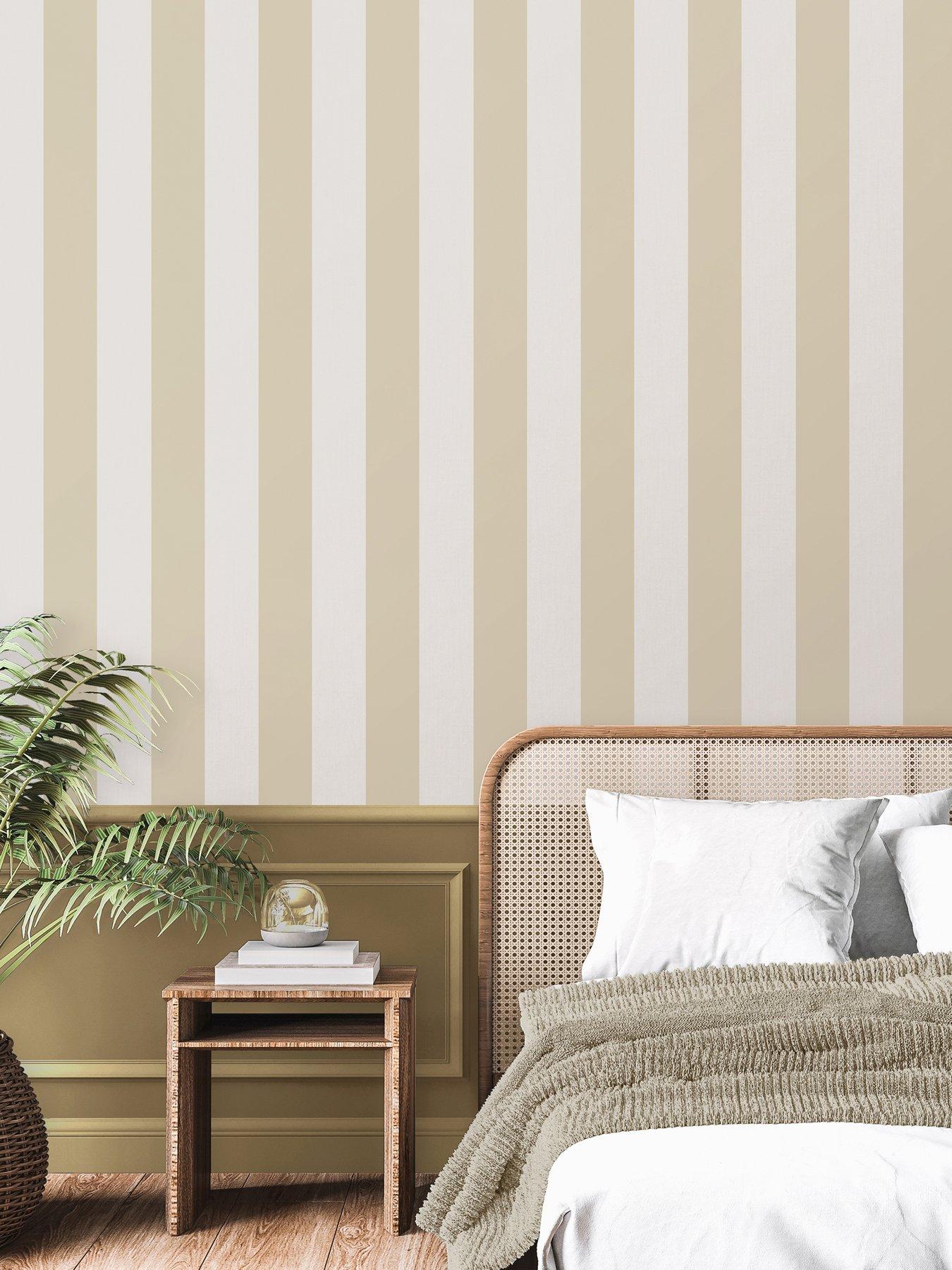 Product photograph of Fine Decor Juliette Stripe Wallpaper In Cream from very.co.uk