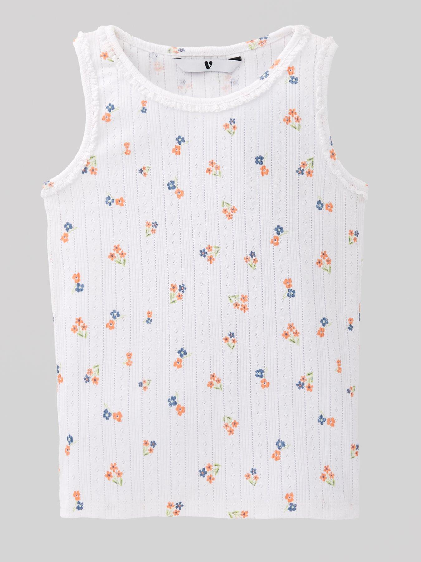 Image 2 of 5 of V by Very Girls 2 Pack Pointelle Vests - Multi