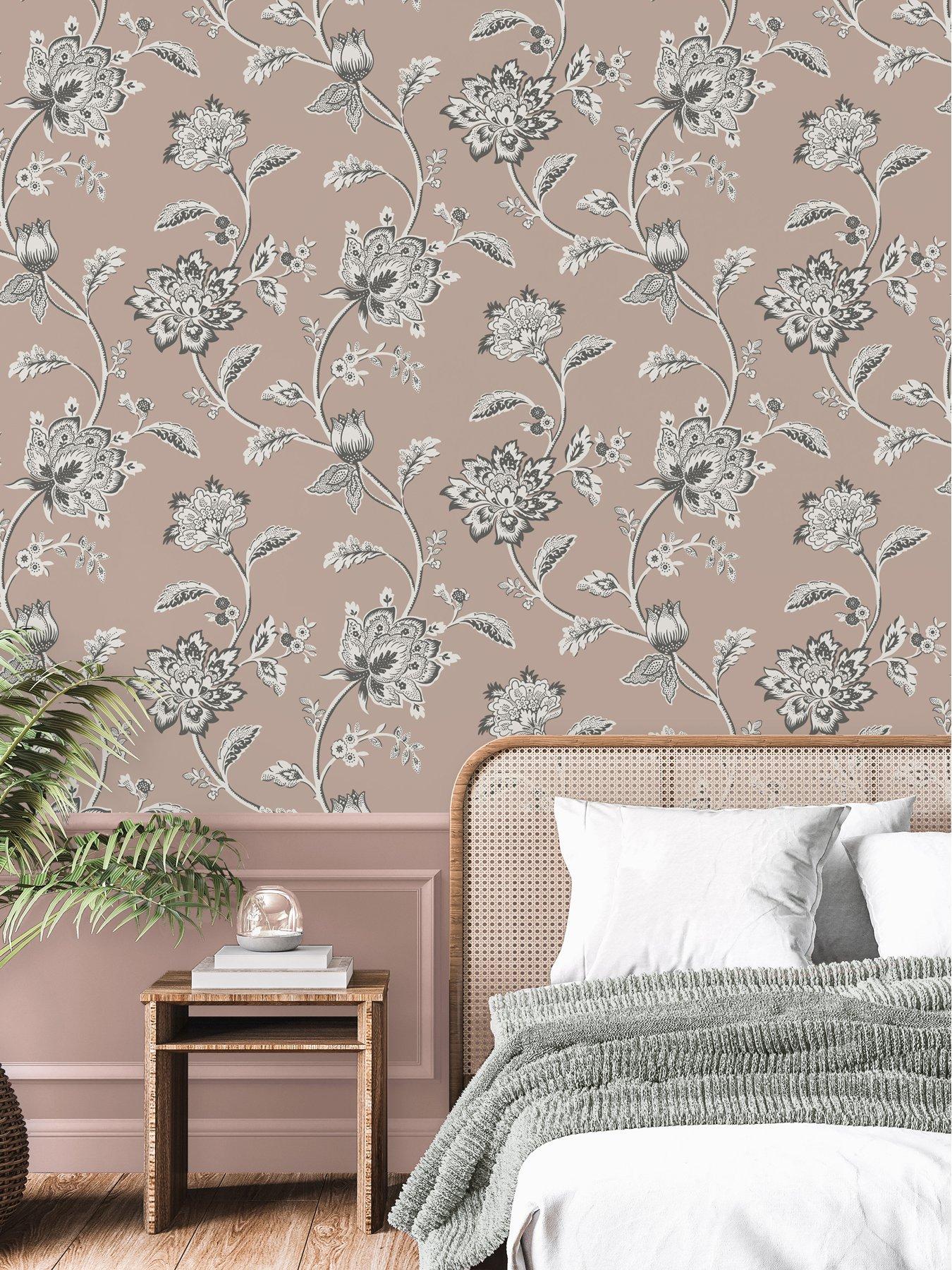 Product photograph of Fine Decor Juliette Floral Wallpaper In Pink from very.co.uk