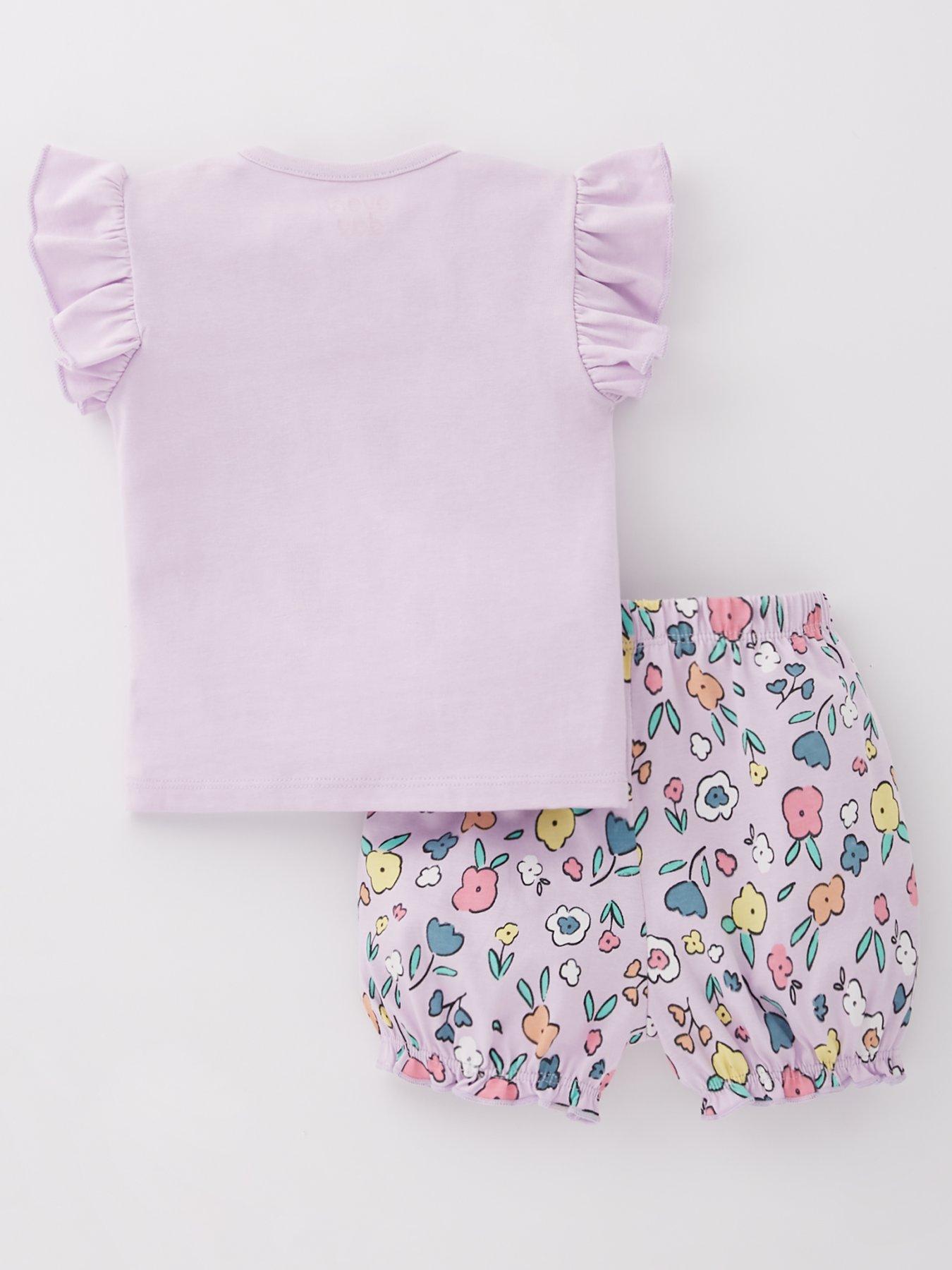 Image 2 of 4 of Everyday Baby Girls Heart All Over Print T-shirt And Short Set