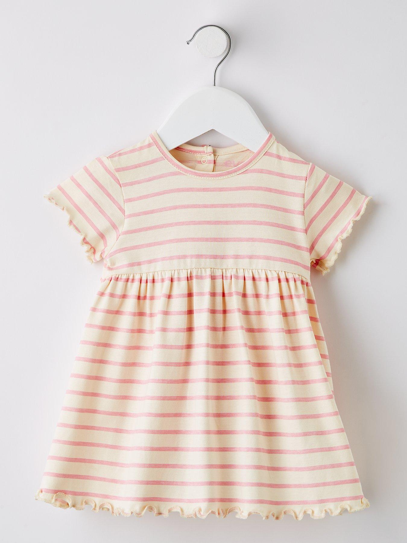 undefined Baby Girls Lemon Stripe Short Sleeve Dress