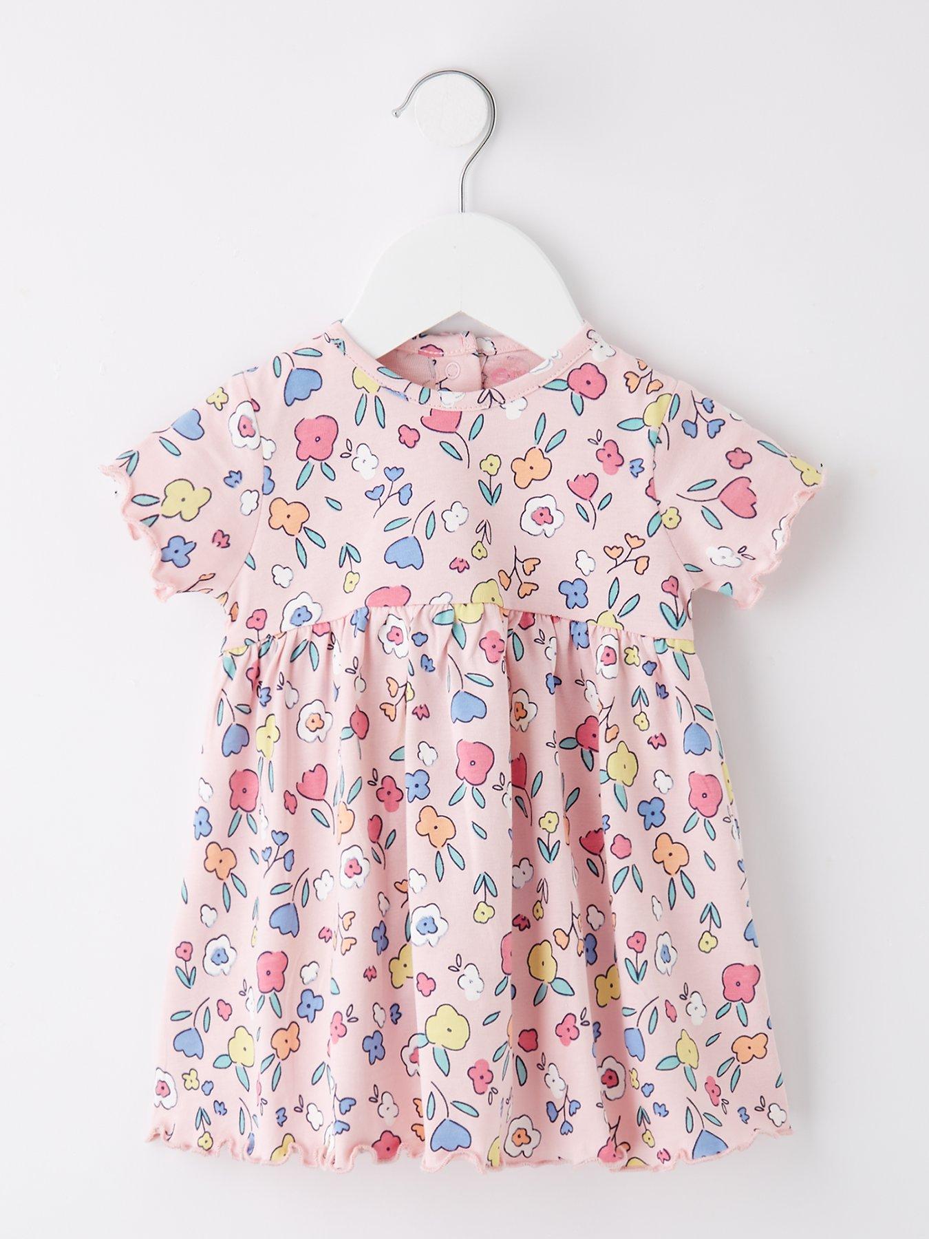 undefined Baby Girls Flower Short Sleeve Dress - Multi