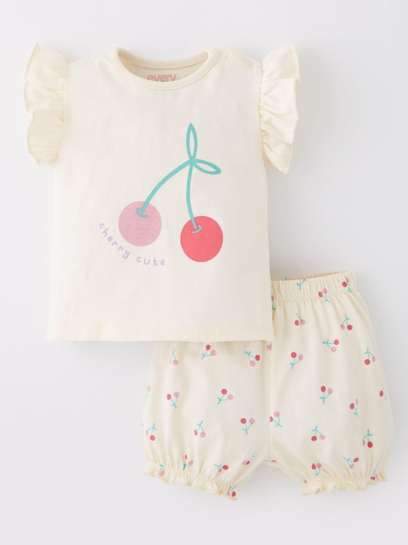 undefined Baby Girls Cherry T-shirt And Short Set