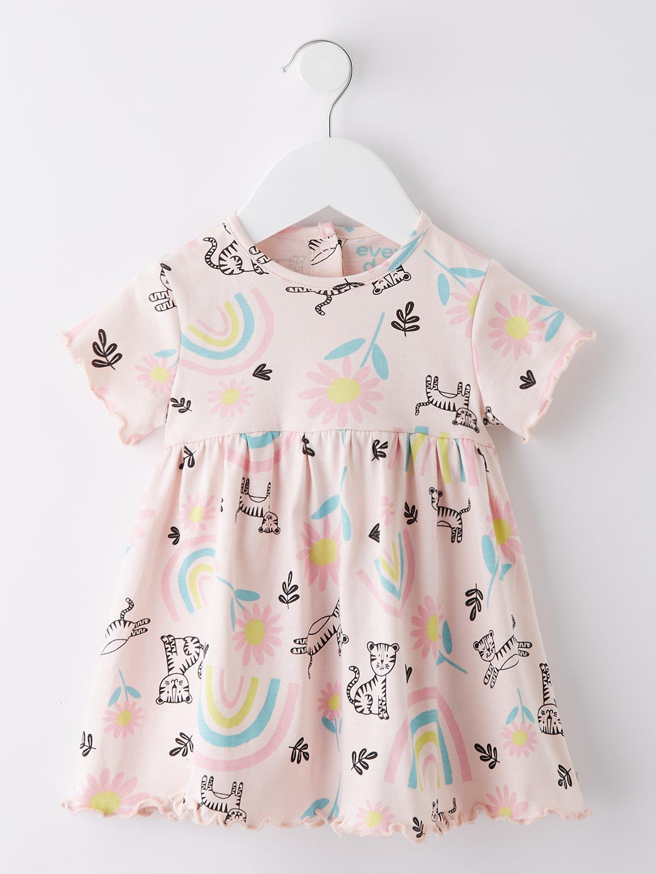undefined Baby Girls Rainbow Print  Short Sleeve Dress