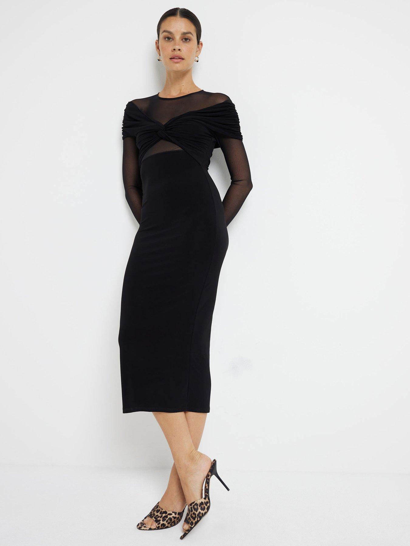river island black mesh dress Buy River Island Black Petite Mesh Hem Maxi Dress from Next USA