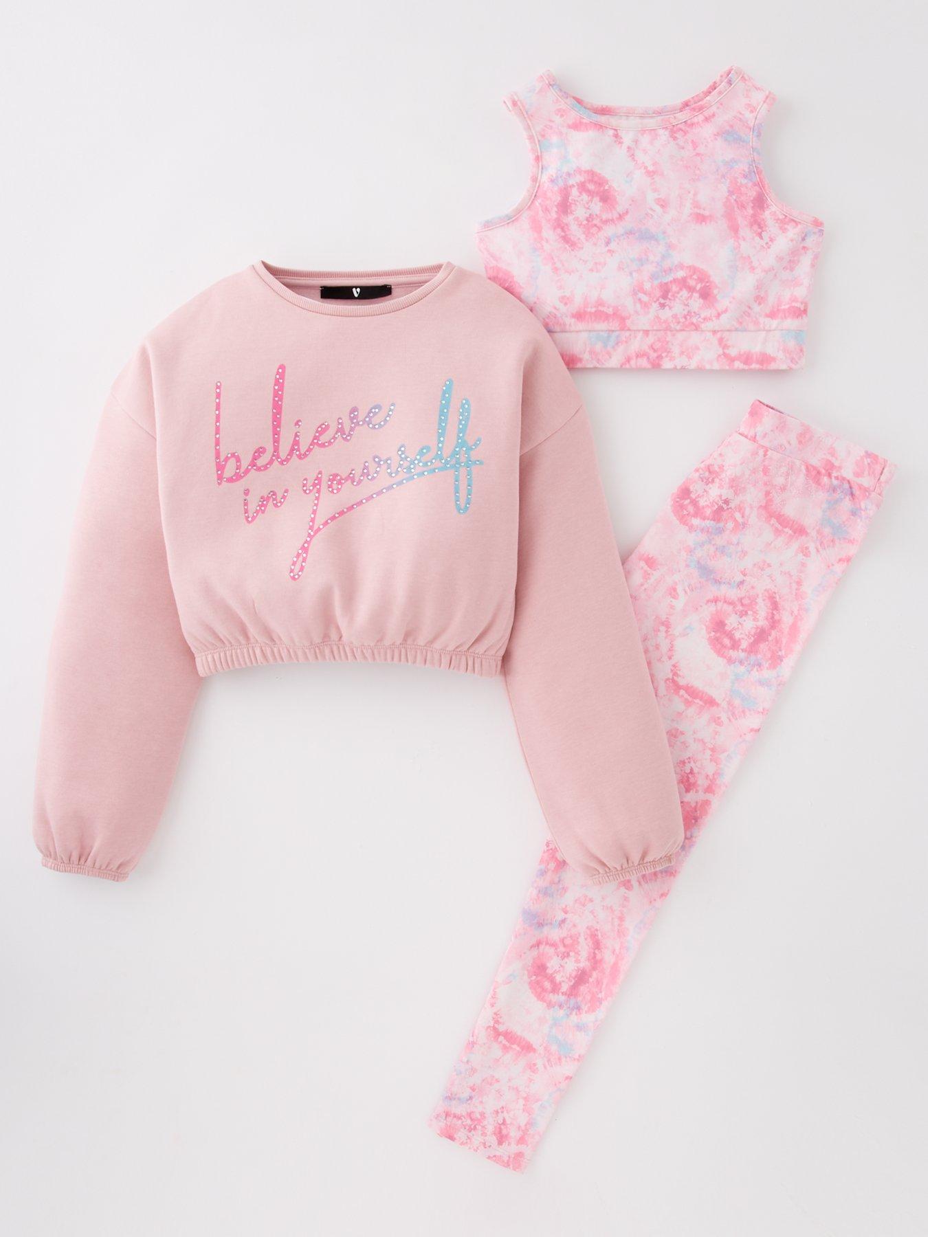 undefined Girls 3 Piece Active Marble Set - Pink