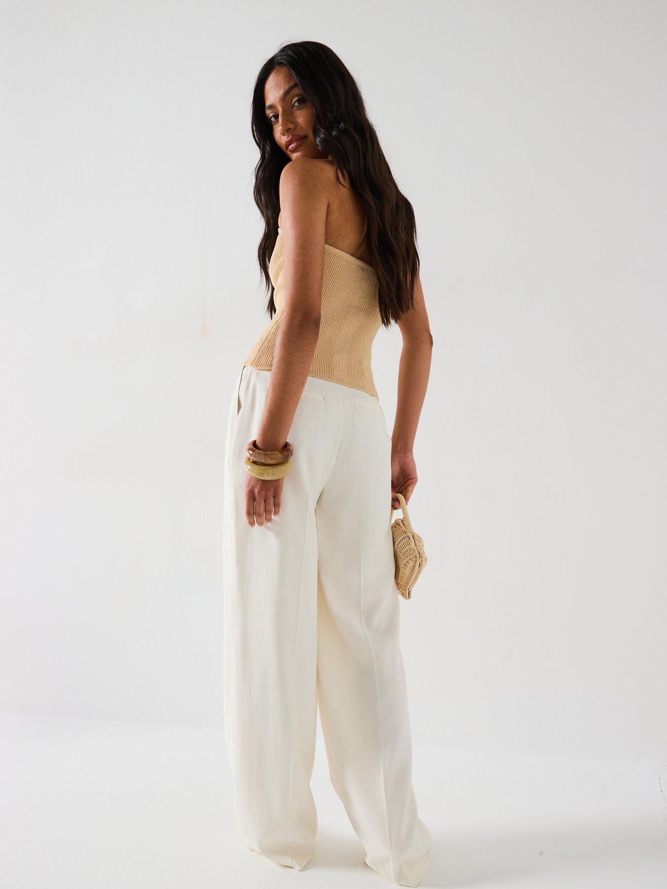 Image 5 of 6 of V by Very Button Through Bandeau Waistcoat - Beige