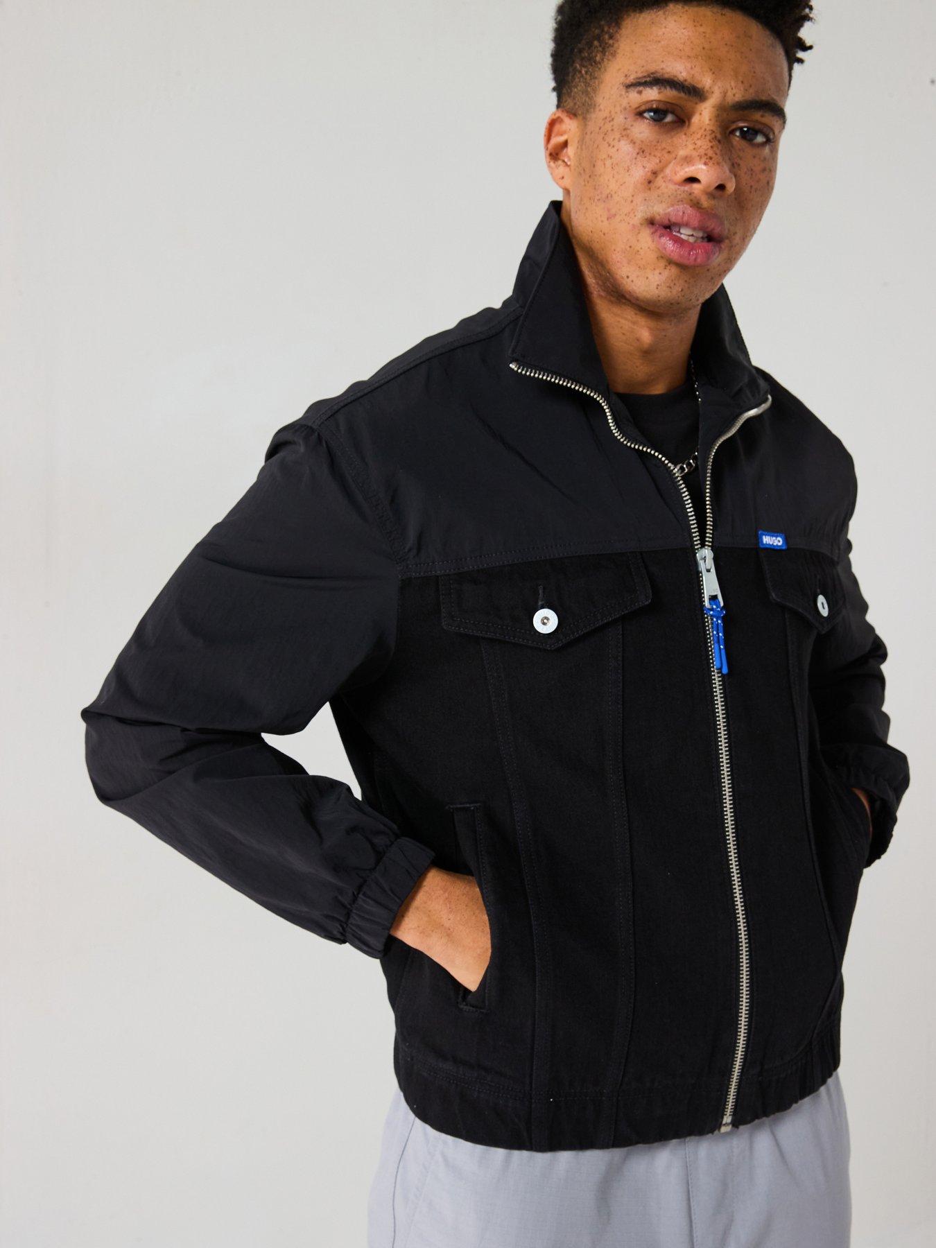 undefined Boro251W1 Slim Fit Mix Media Denim Jacket - Black