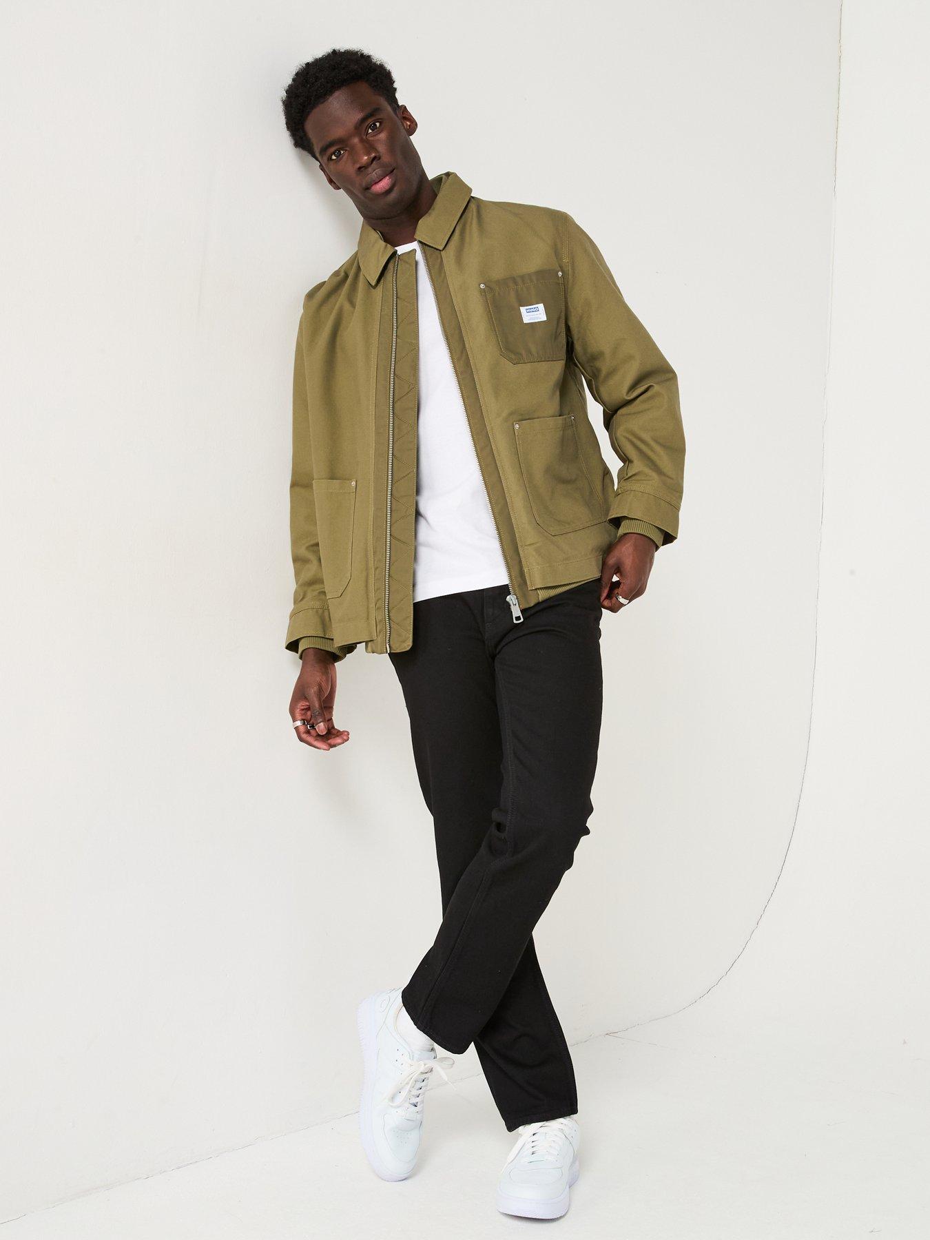 Image 3 of 6 of HUGO Boster2511 Slim Fit Patch Pocket Zip Thru Shacket - Khaki