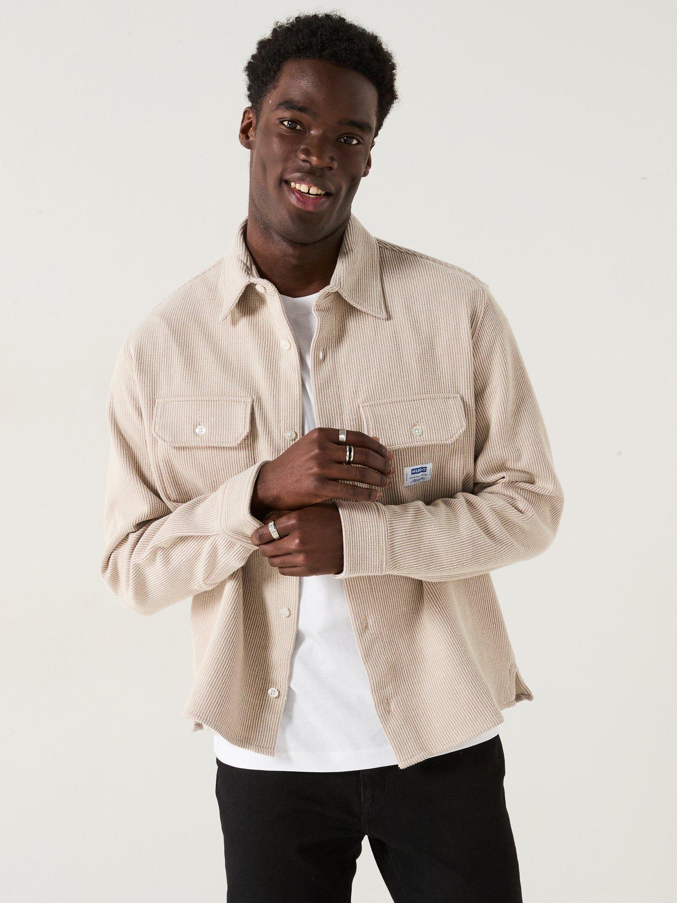 Image 1 of 6 of HUGO Ekynone Double Pocket Overshirt - Off White