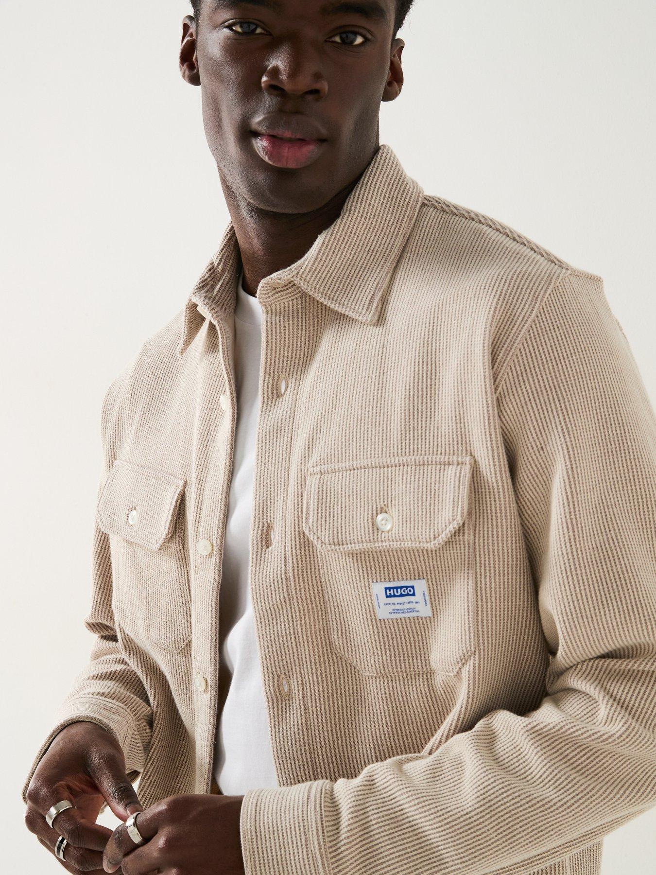 Image 4 of 6 of HUGO Ekynone Double Pocket Overshirt - Off White
