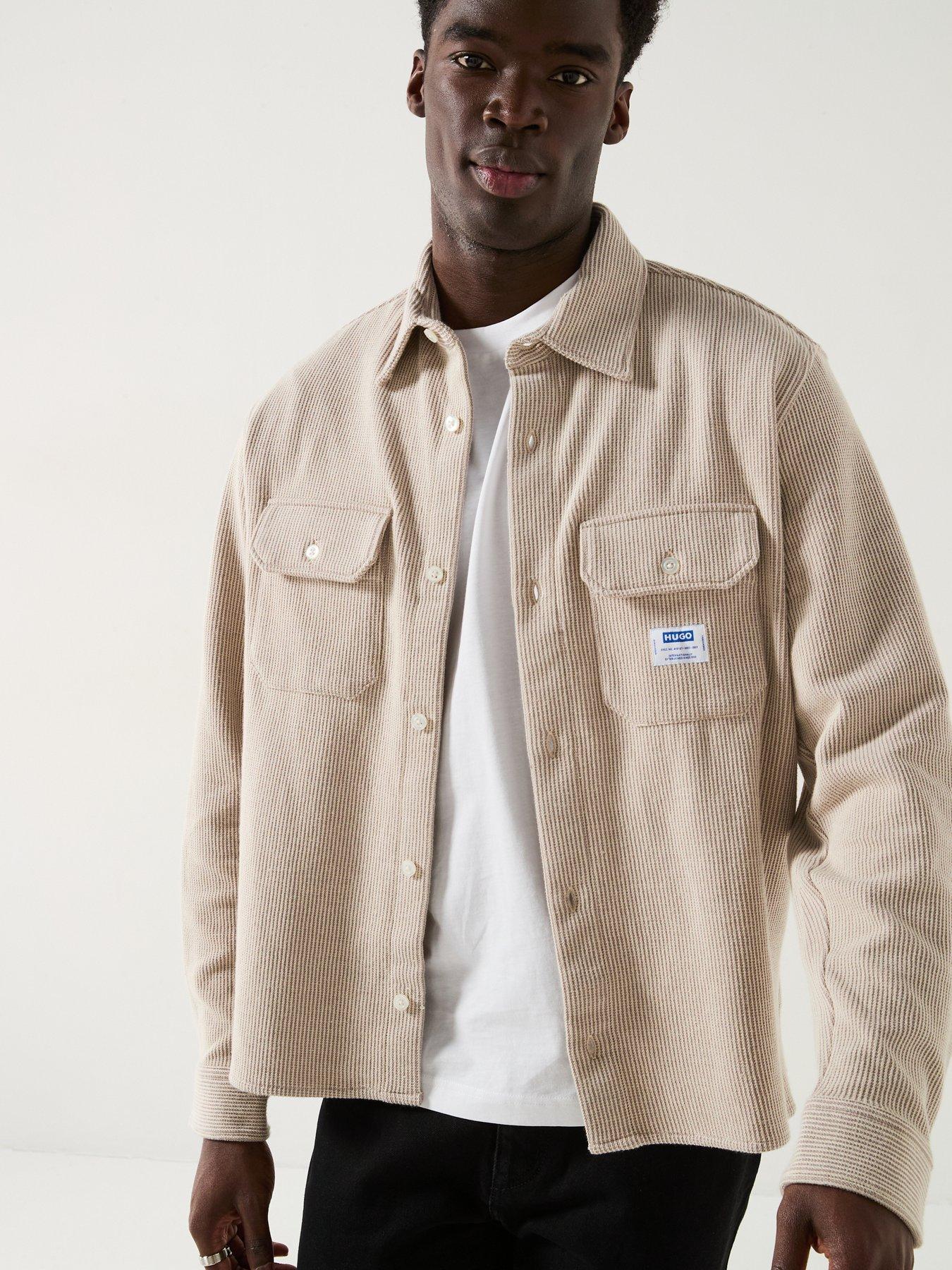 Image 5 of 6 of HUGO Ekynone Double Pocket Overshirt - Off White