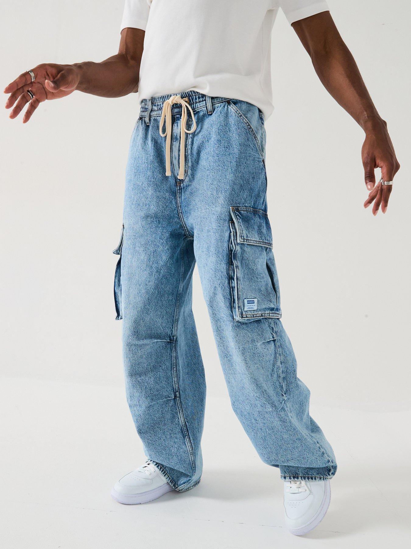 undefined Enora Side Pocket Loose Fit Jeans - Blue