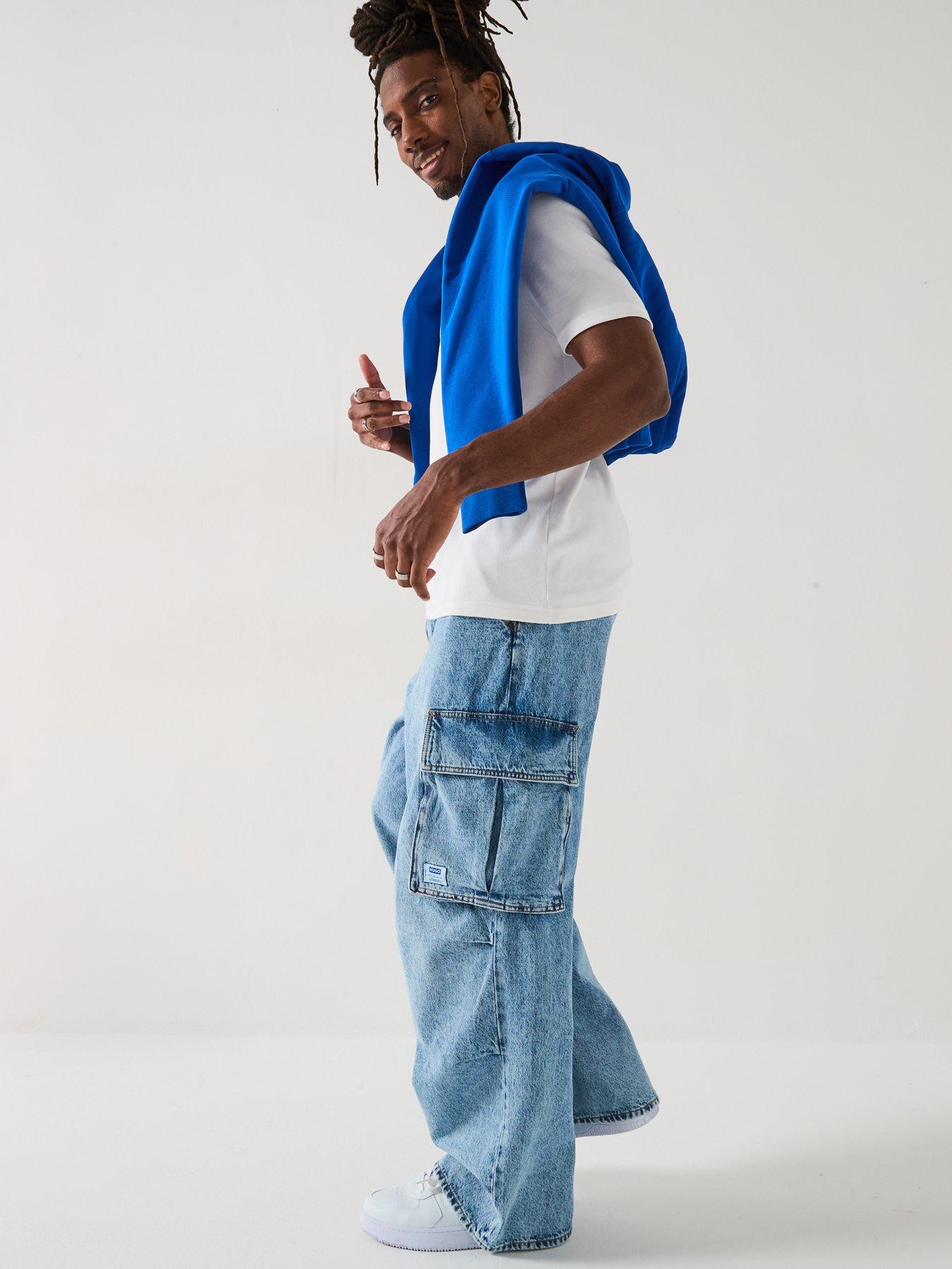 Image 5 of 6 of HUGO Enora Side Pocket Loose Fit Jeans - Blue