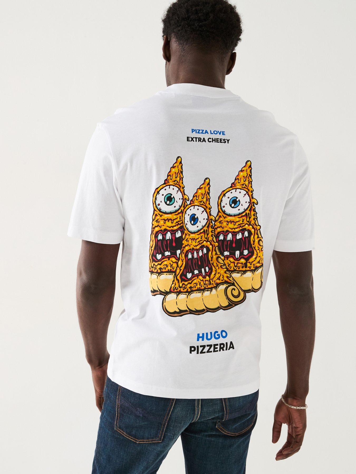 undefined Nizzerio Pizza Slice Back Print T-Shirt - White
