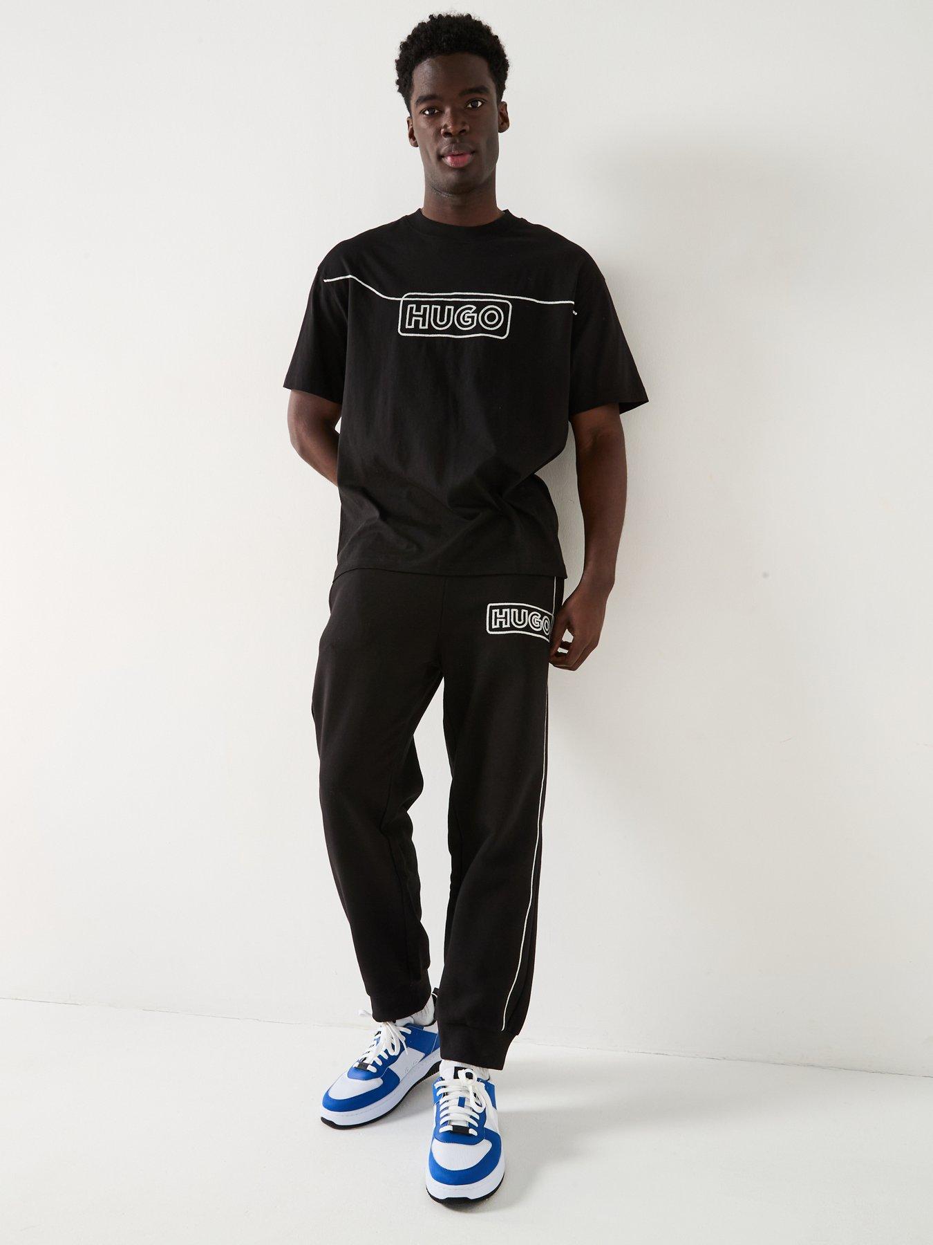 Image 3 of 6 of HUGO Noiderpant Stitch Logo Cuff Joggers - Black