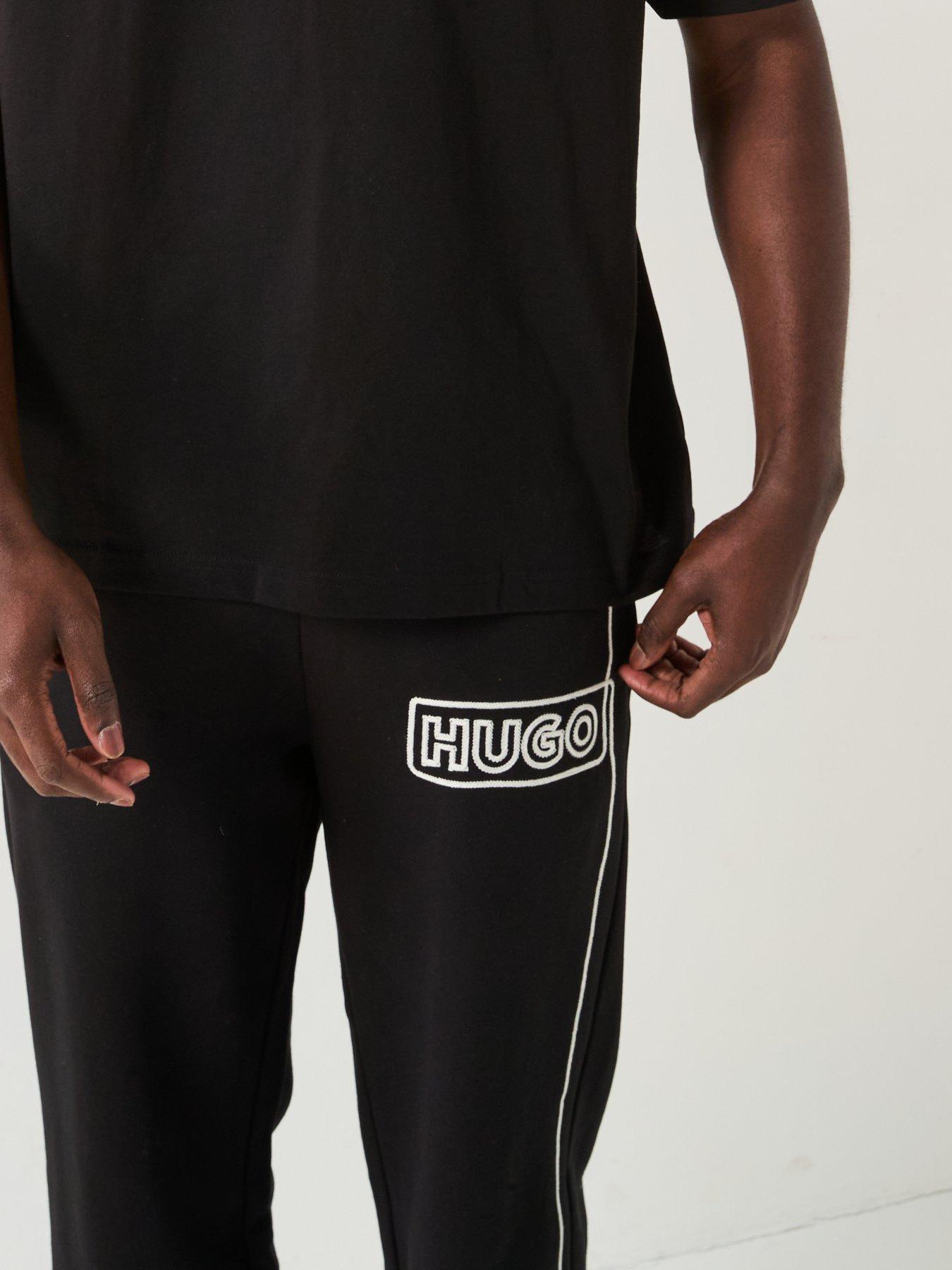 Image 4 of 6 of HUGO Noiderpant Stitch Logo Cuff Joggers - Black