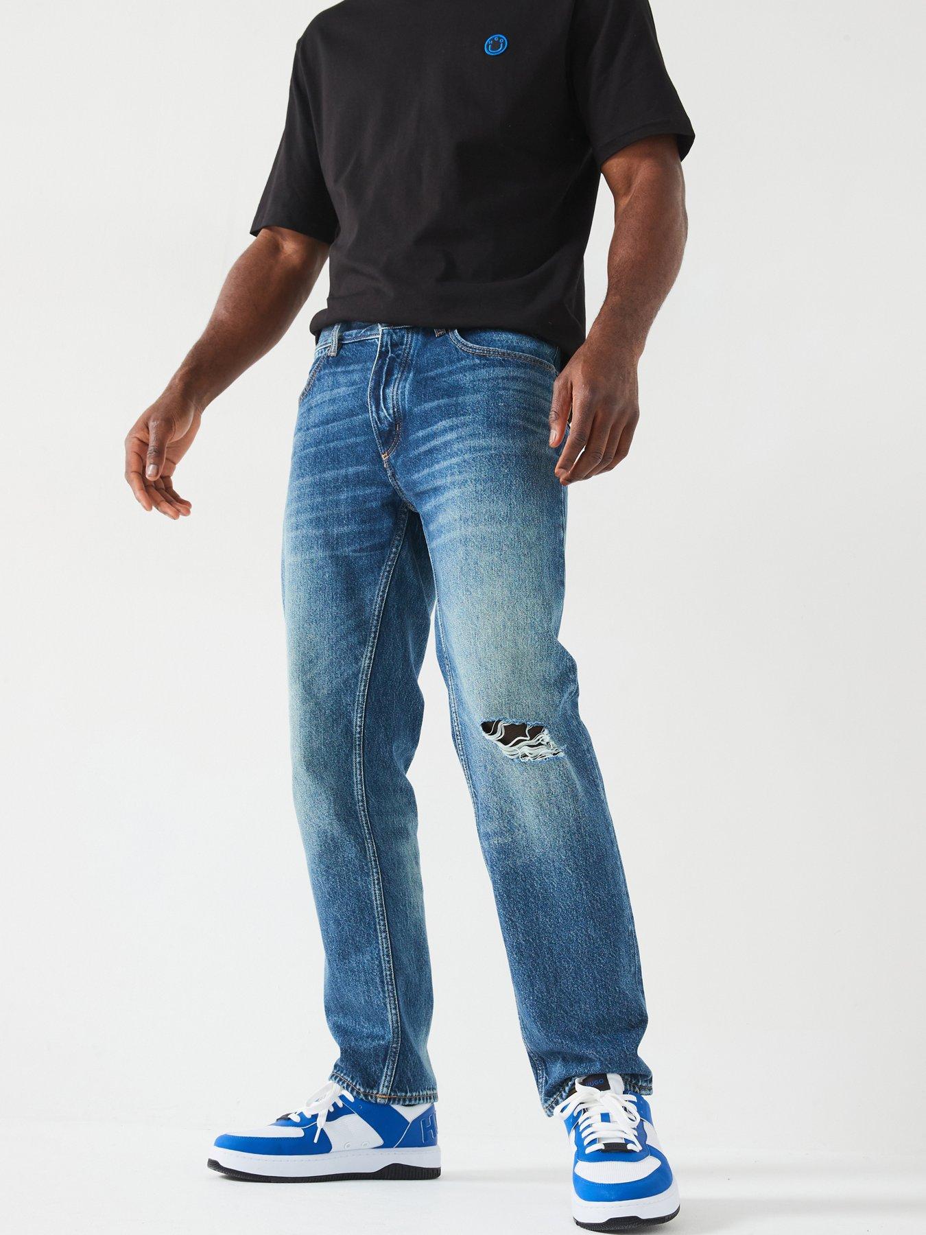 undefined Jonah Rip Detail Regular Fit Jeans - Navy