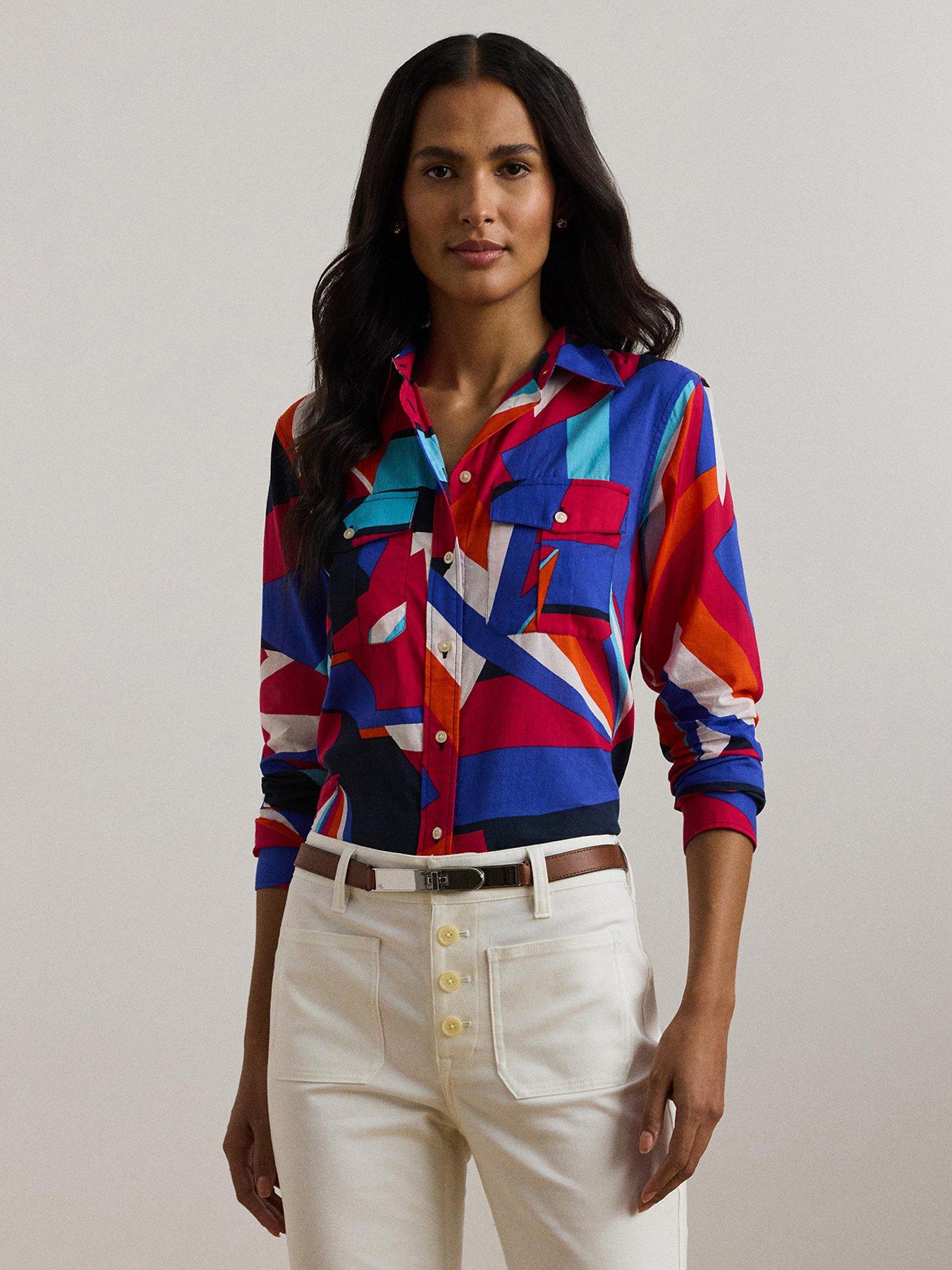 Lauren By Ralph Lauren Courtenay Long Sleeve Shirt - Blue