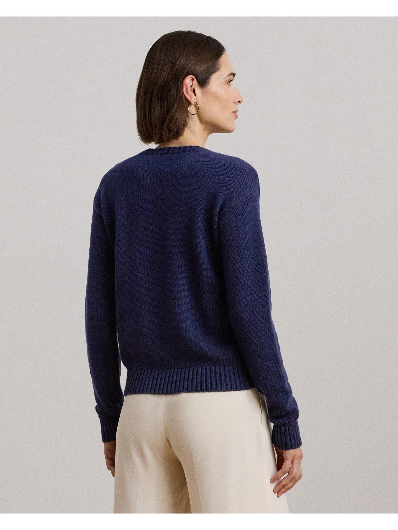 Image 2 of 5 of Lauren by Ralph Lauren Riednee Long Sleeve Jumper - Navy