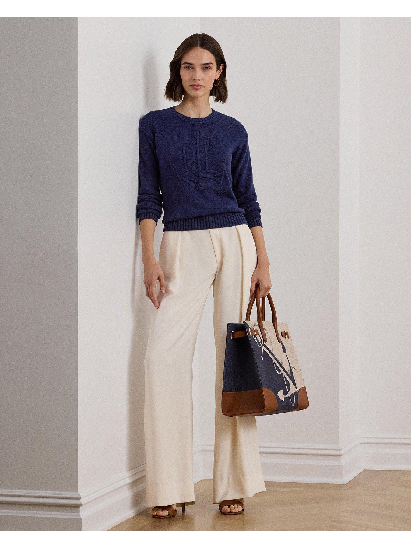 Image 3 of 5 of Lauren by Ralph Lauren Riednee Long Sleeve Jumper - Navy