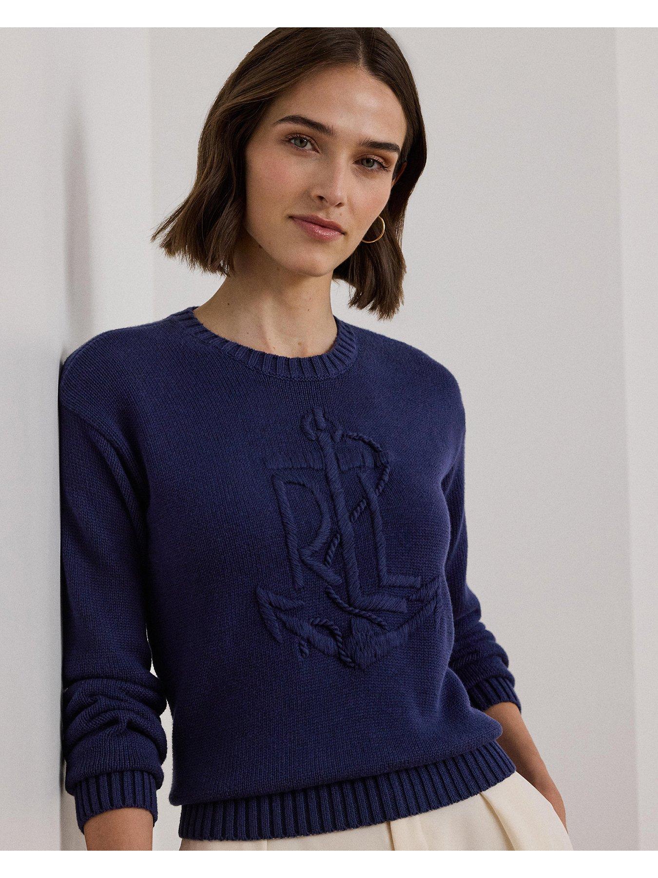 Image 4 of 5 of Lauren by Ralph Lauren Riednee Long Sleeve Jumper - Navy