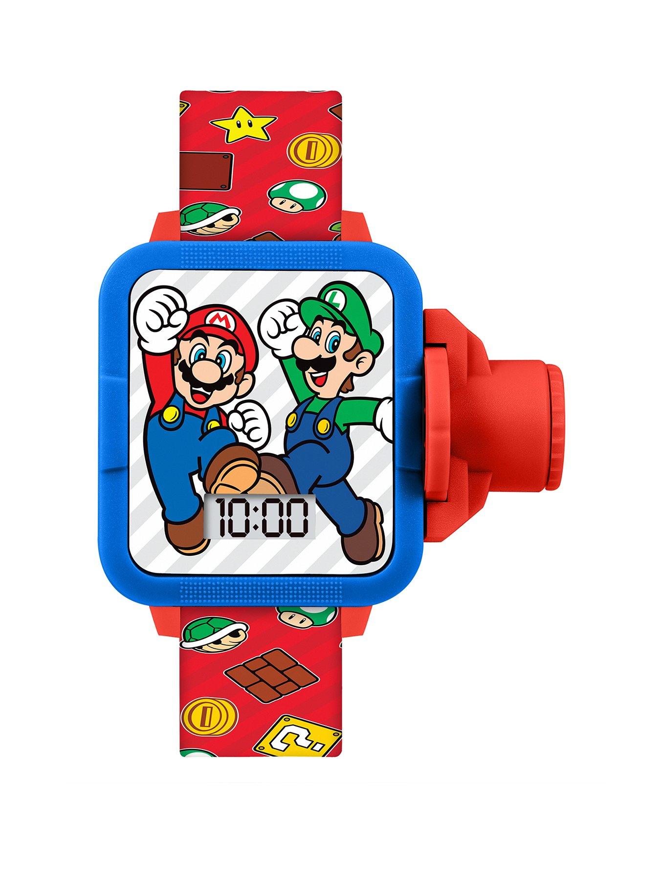 Product photograph of Super Mario Mario Red Strap Projection Watch from very.co.uk