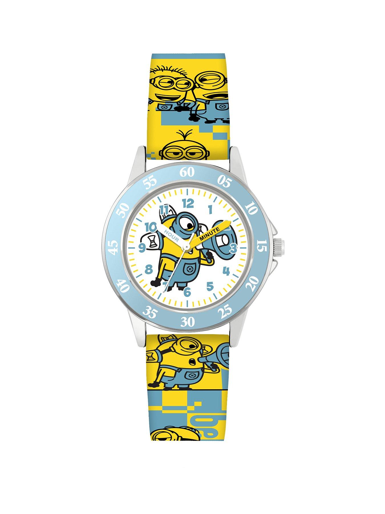 Product photograph of Minions Silicone Strap Time Teacher Watch from very.co.uk