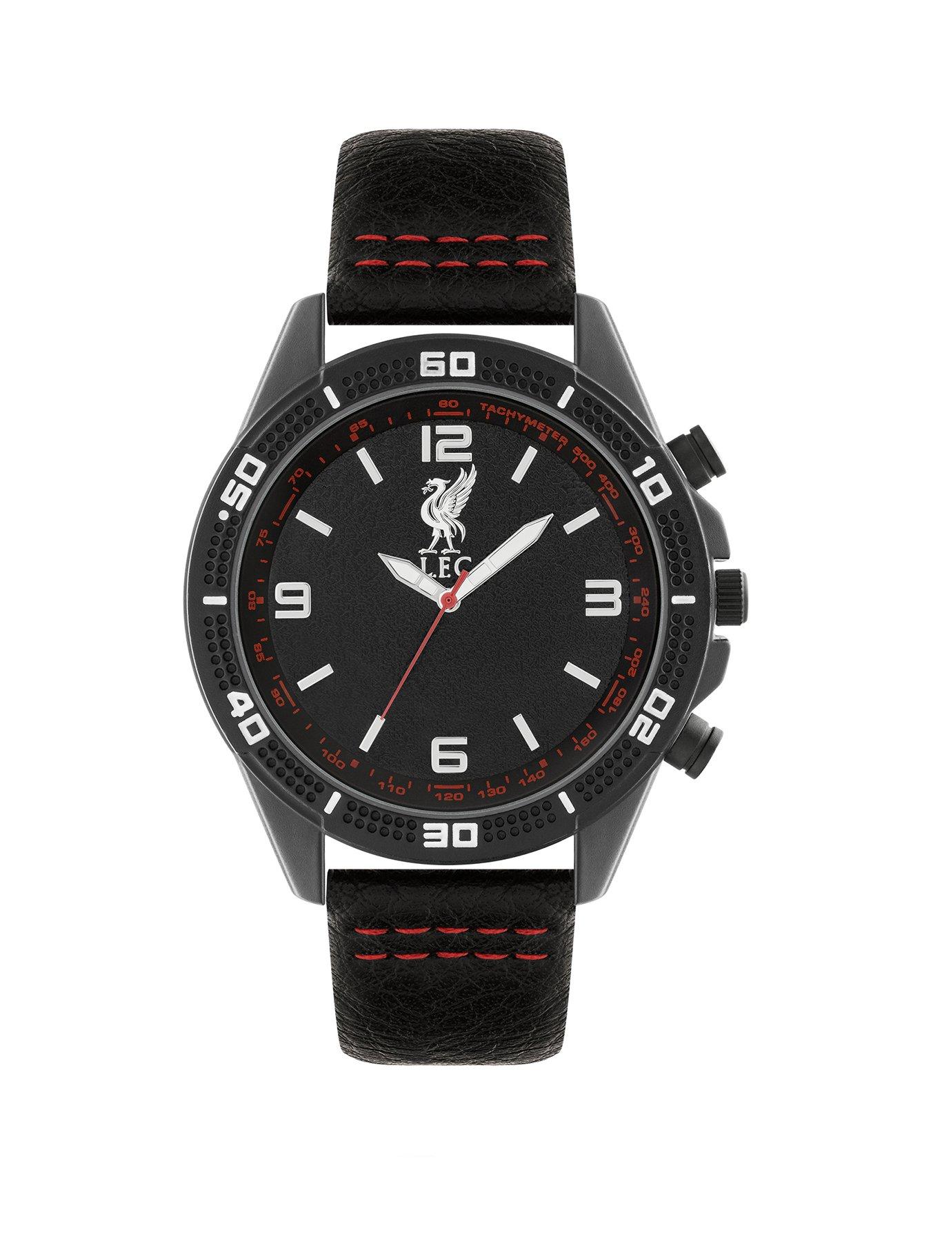 Product photograph of Liverpool Fc Official Liverpool Football Club Men S Dark Grey Sports Strap Watch from very.co.uk