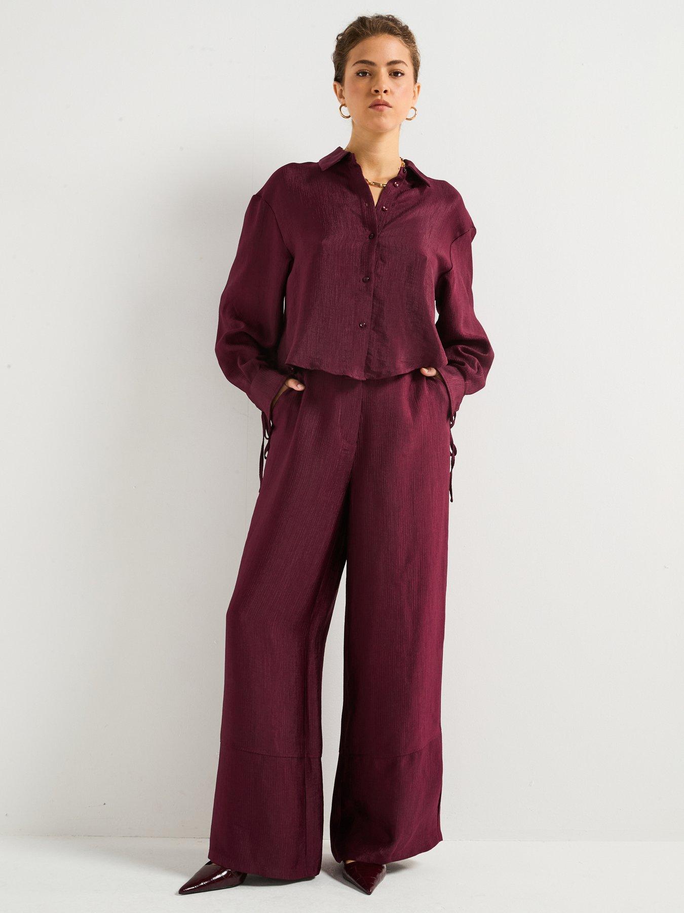 undefined Long Sleeve Fold Up Shirt - Red
