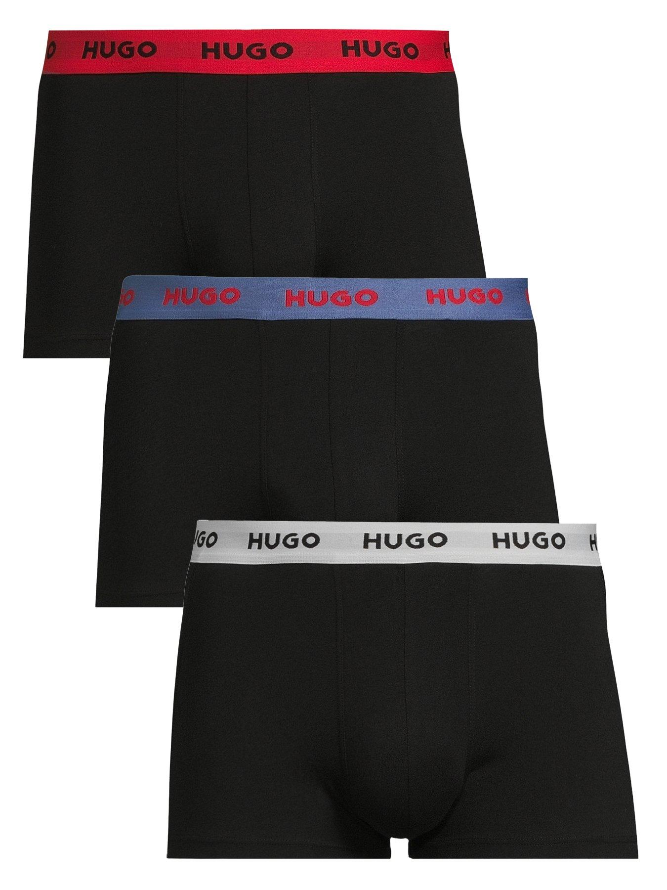 undefined 3 Pack Triplet Logo Trunks - Black/Multi Waistband