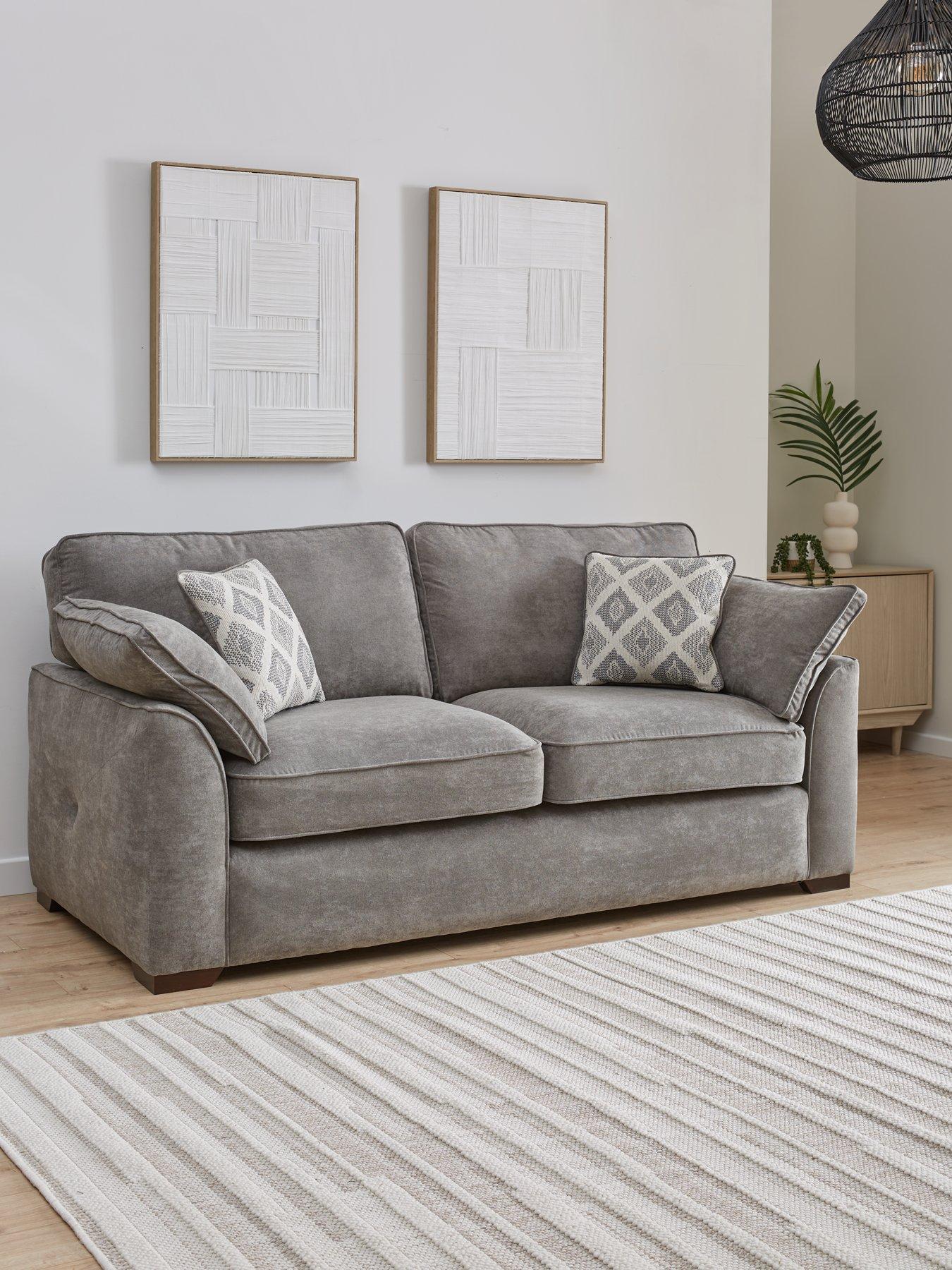 Product photograph of Very Home Cesena 3 Seater Fabric Sofa from very.co.uk