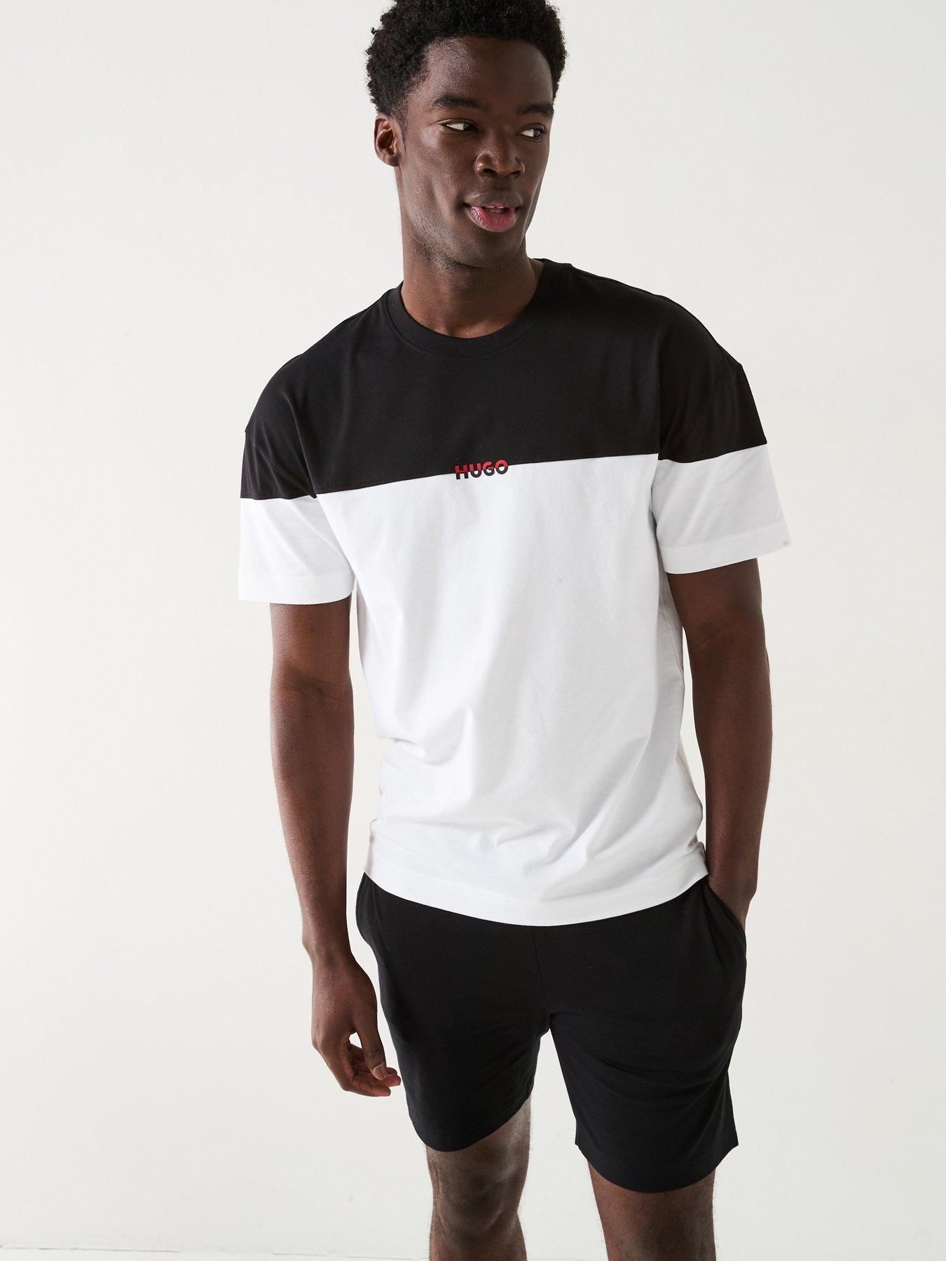 undefined Amsterdam Lightweight Contrast Blocking Loungewear T-Shirt - Black/White