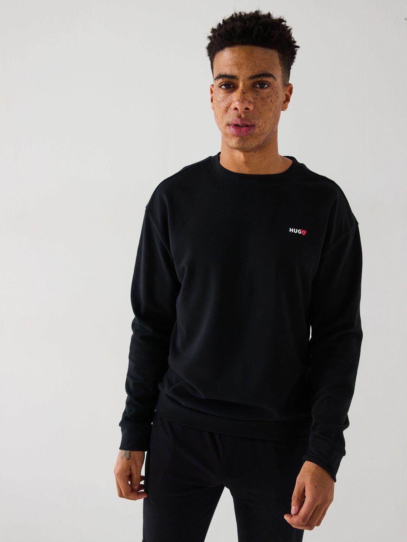 undefined Alexandria Heart Left Chest Logo Crew Loungewear Sweat - Black